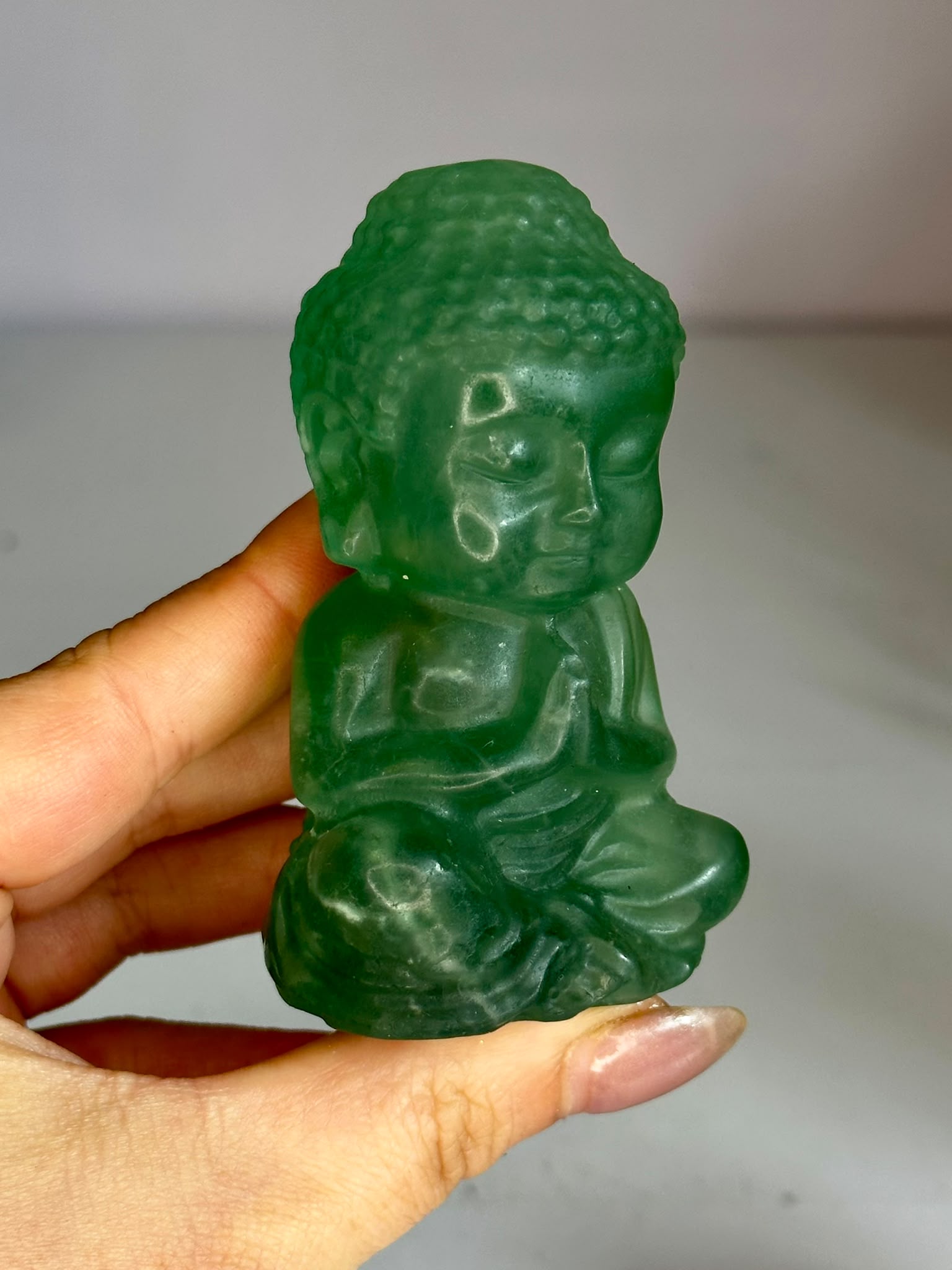Green Fluorite Buddha Carving