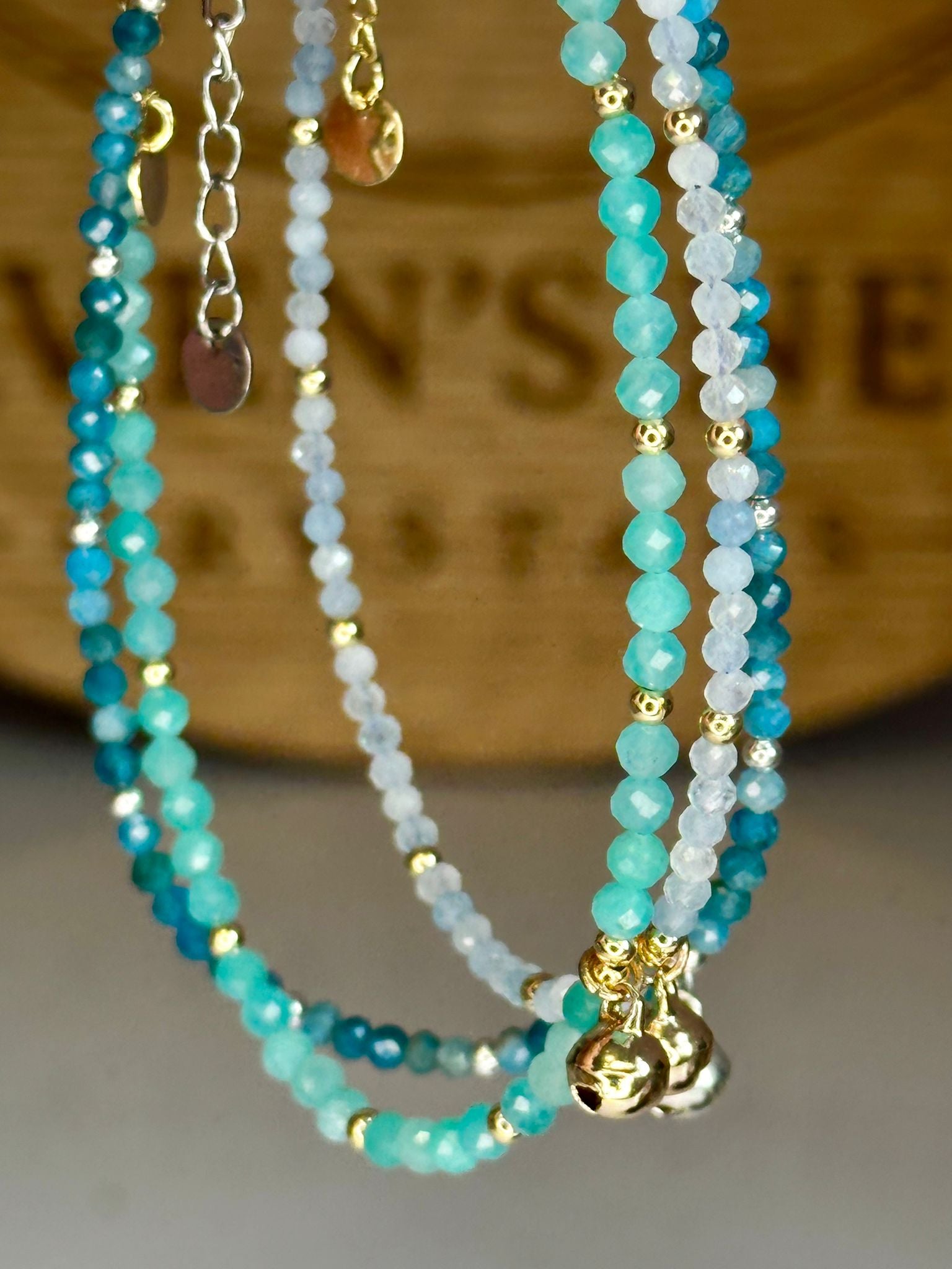 Dainty Faceted Gemstone Anklets