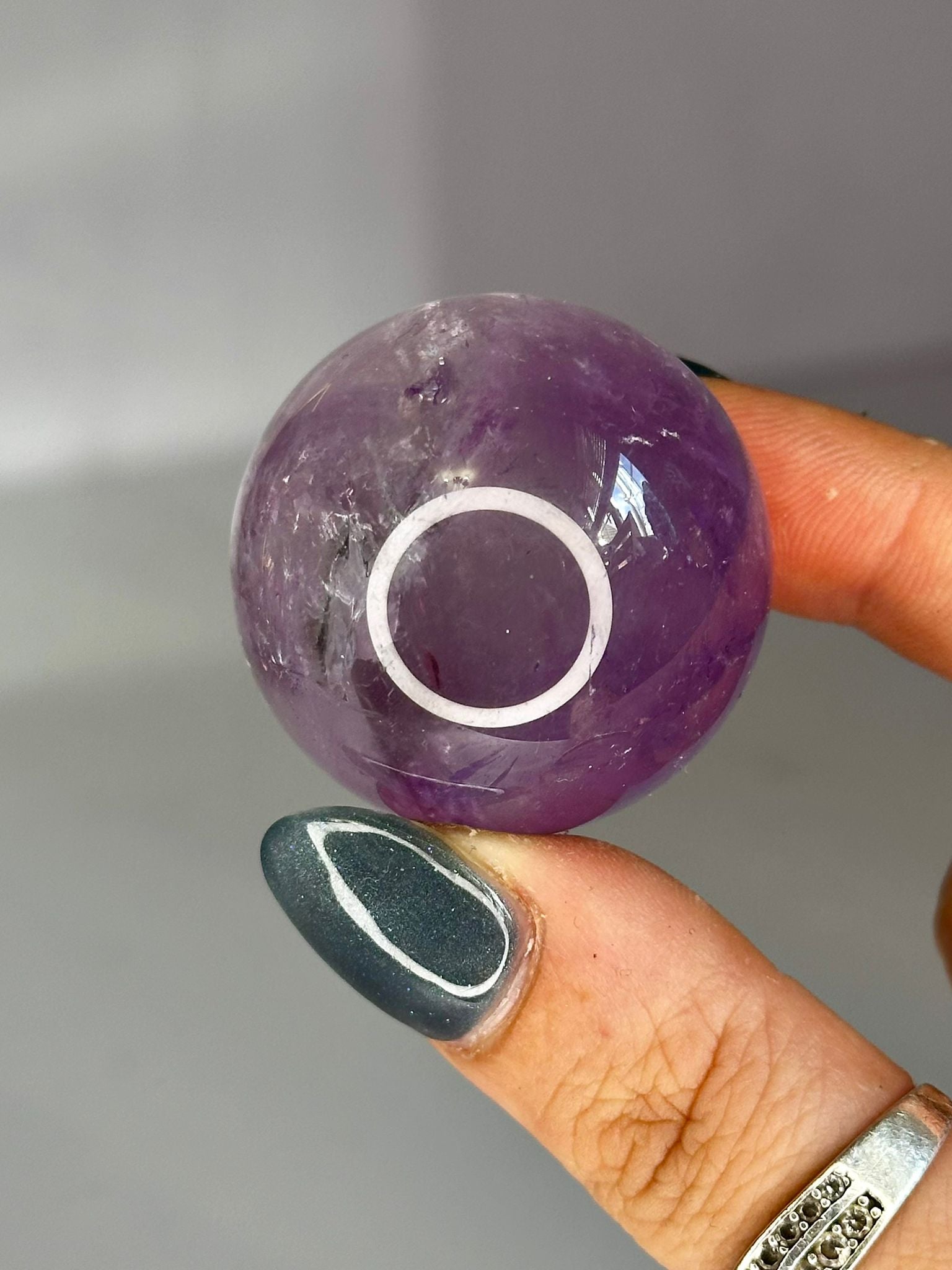 Rainbow Flash Amethyst Sphere