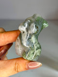 Moss Agate Goddess Carving #2