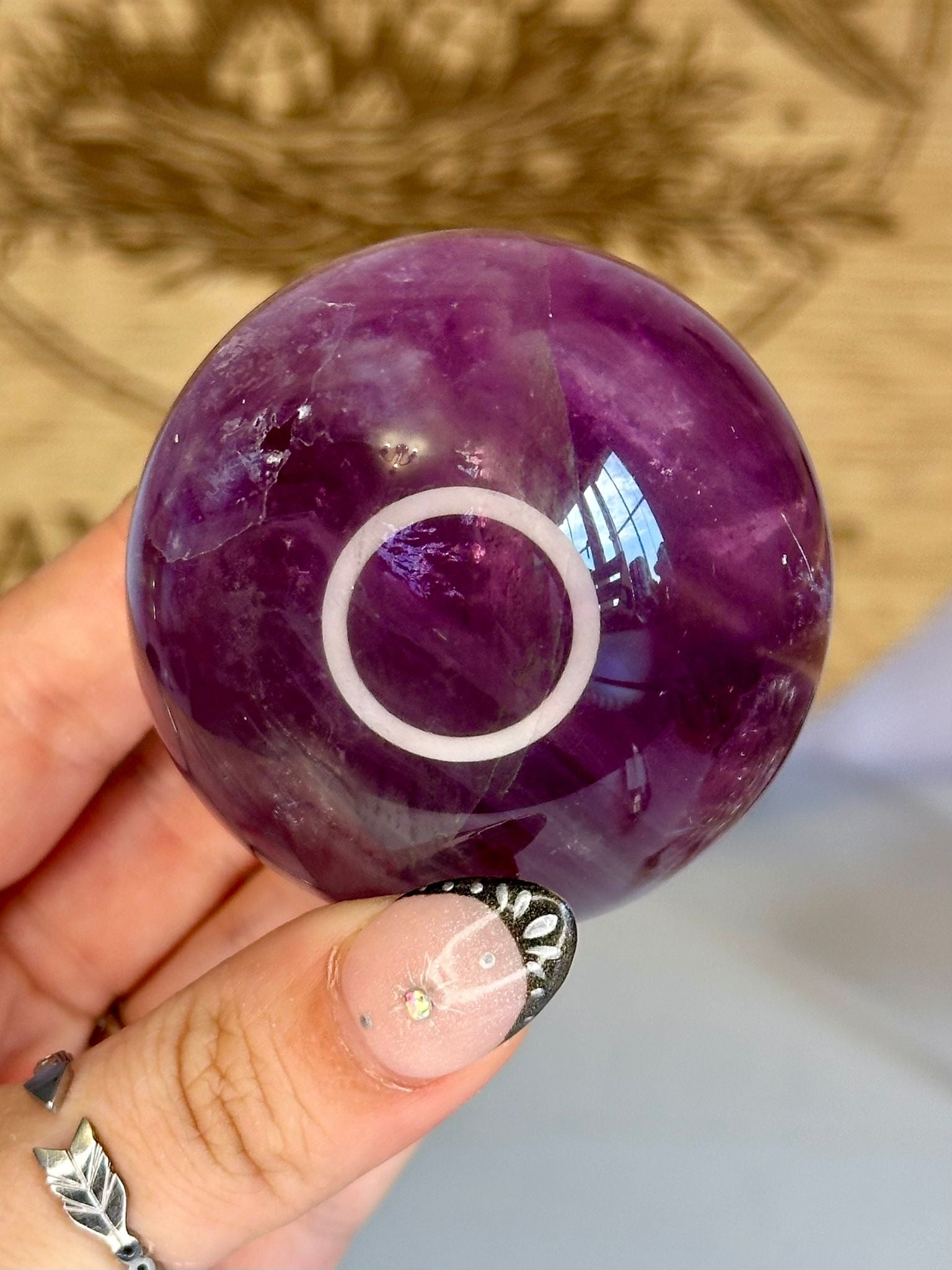 Purple Rainbow Fluorite Sphere – No. 2