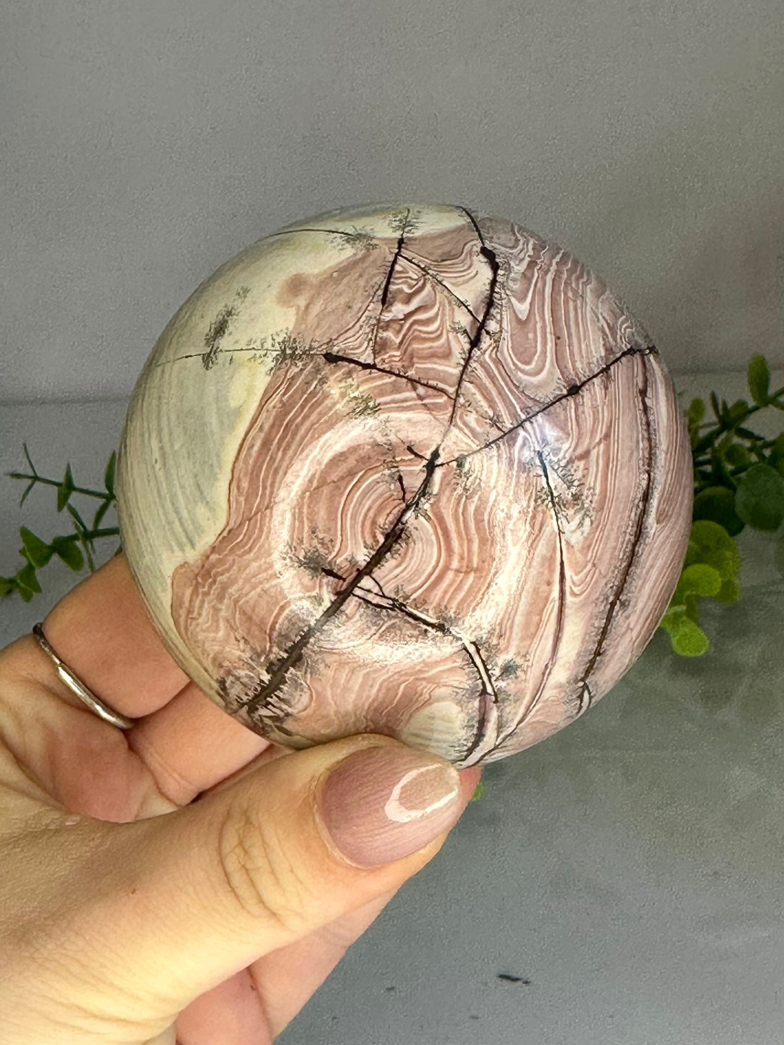 Large Pink Picture Jasper Sphere