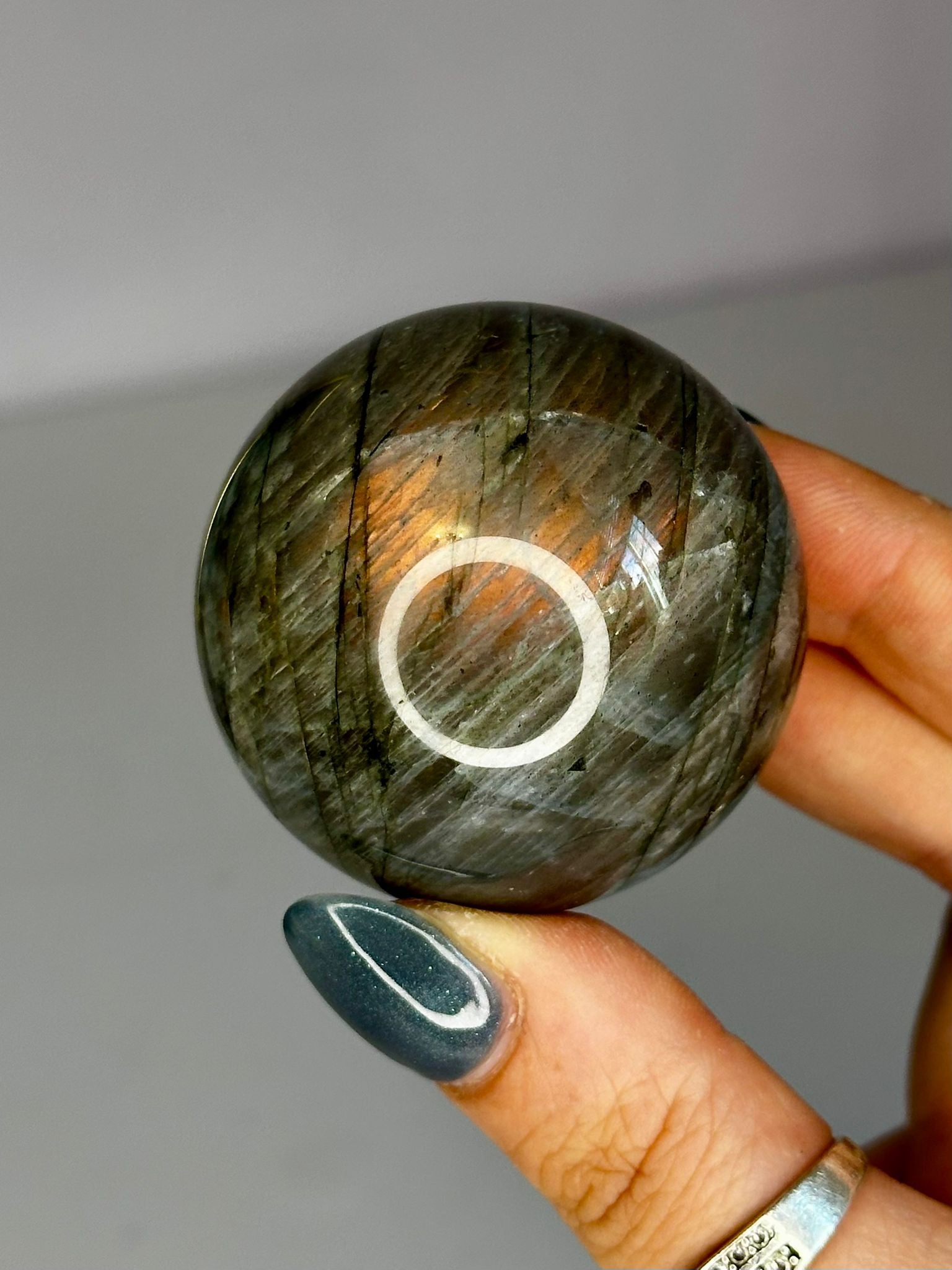 Orange Flash Labradorite Sphere