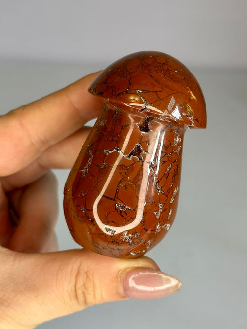 Brecciated Jasper Mushroom Carving #2