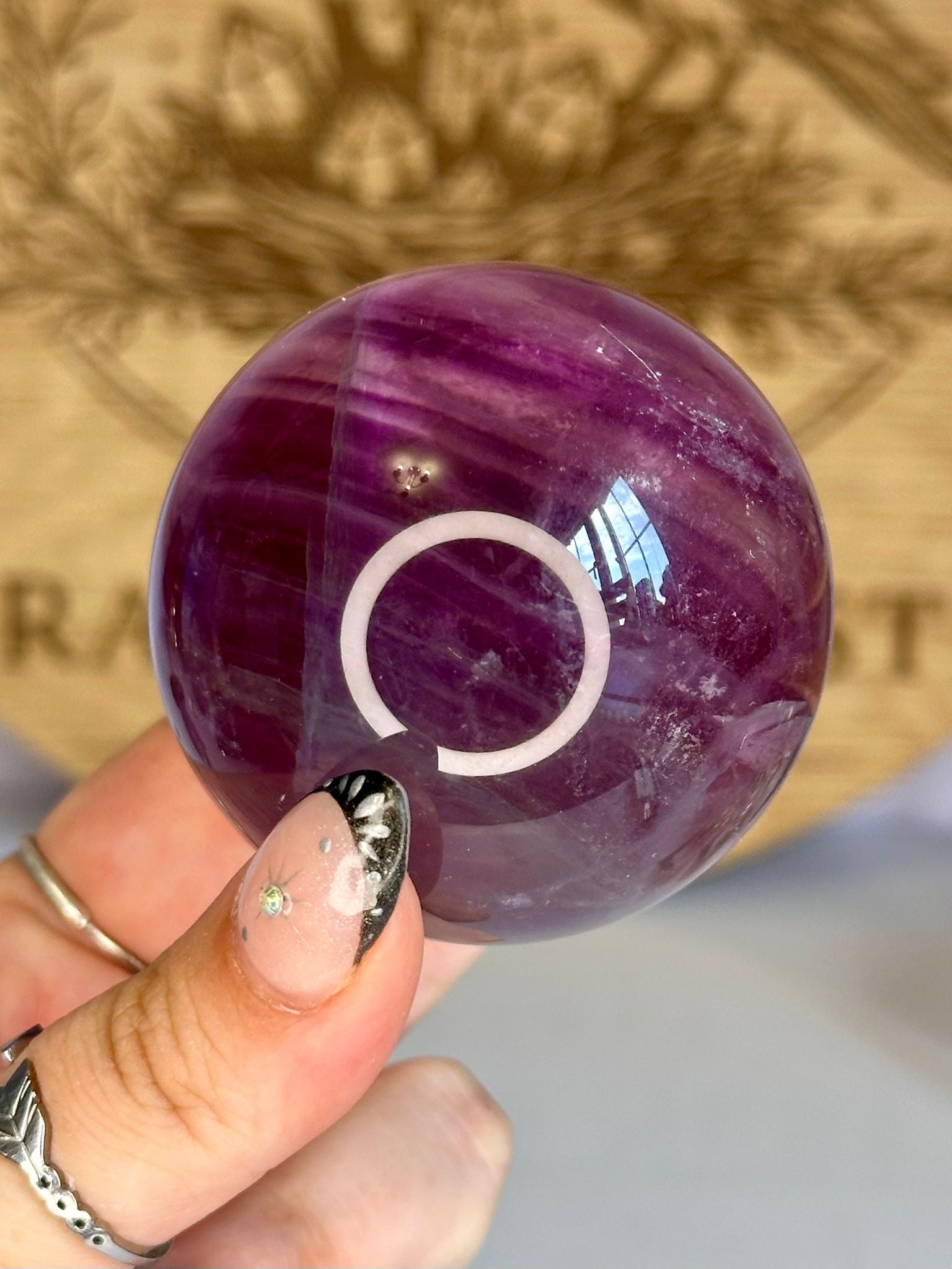 Purple Rainbow Fluorite Sphere – No. 2