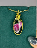 Gold Wire Wrapped Ruby in Zoisite Pendant