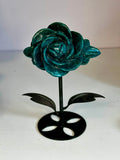 High Quality Blue Apatite Rose on Custom Stand