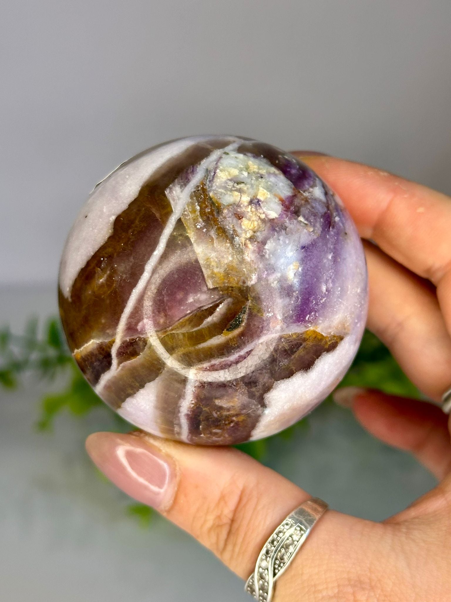 Purple Silk Fluorite Sphere #1