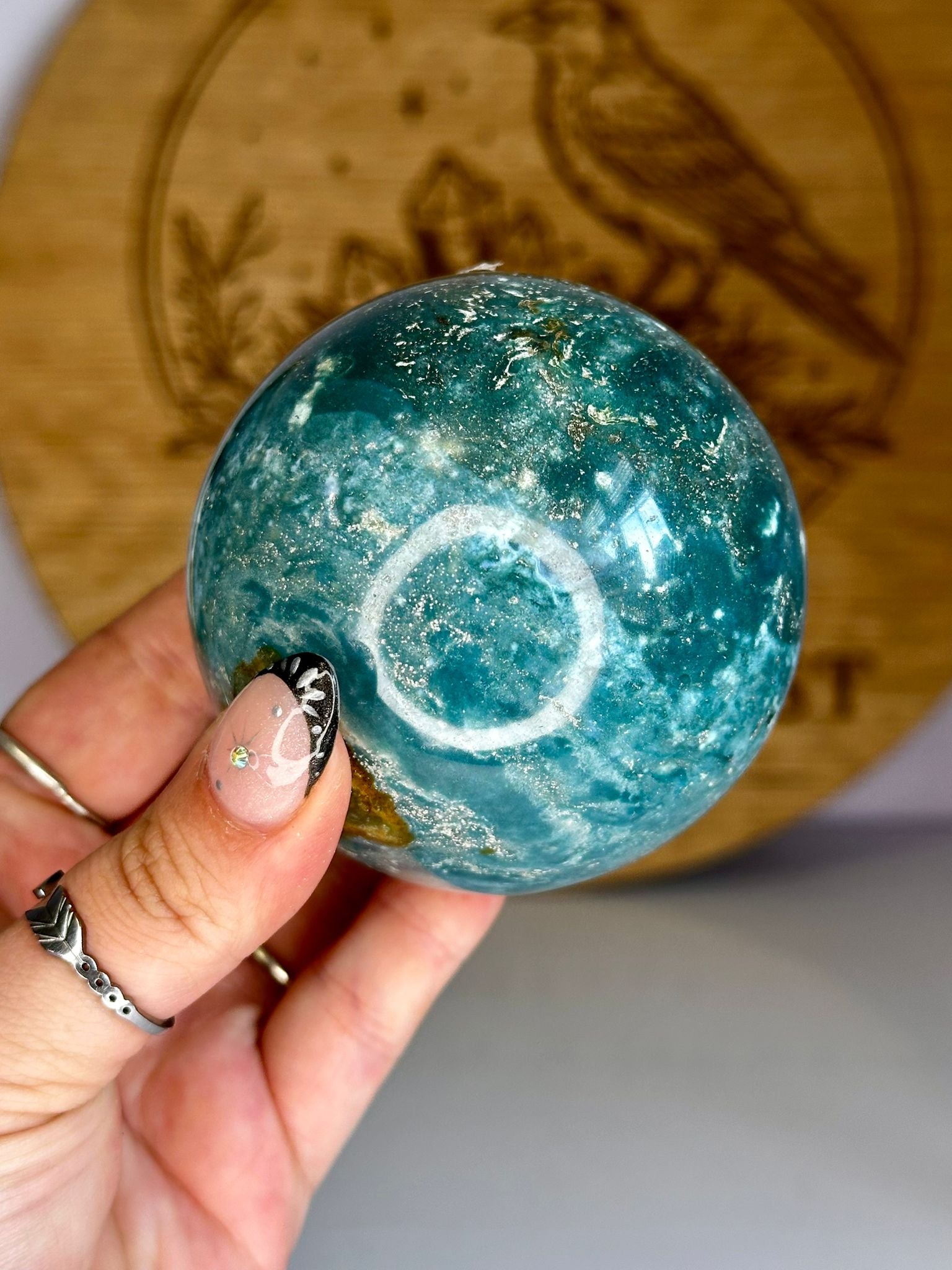 Large Blue Ocean Jasper Sphere