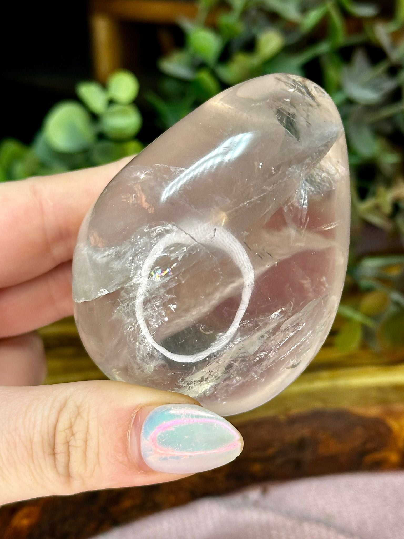 Clear Quartz Egg with Star Flash & Rainbows
