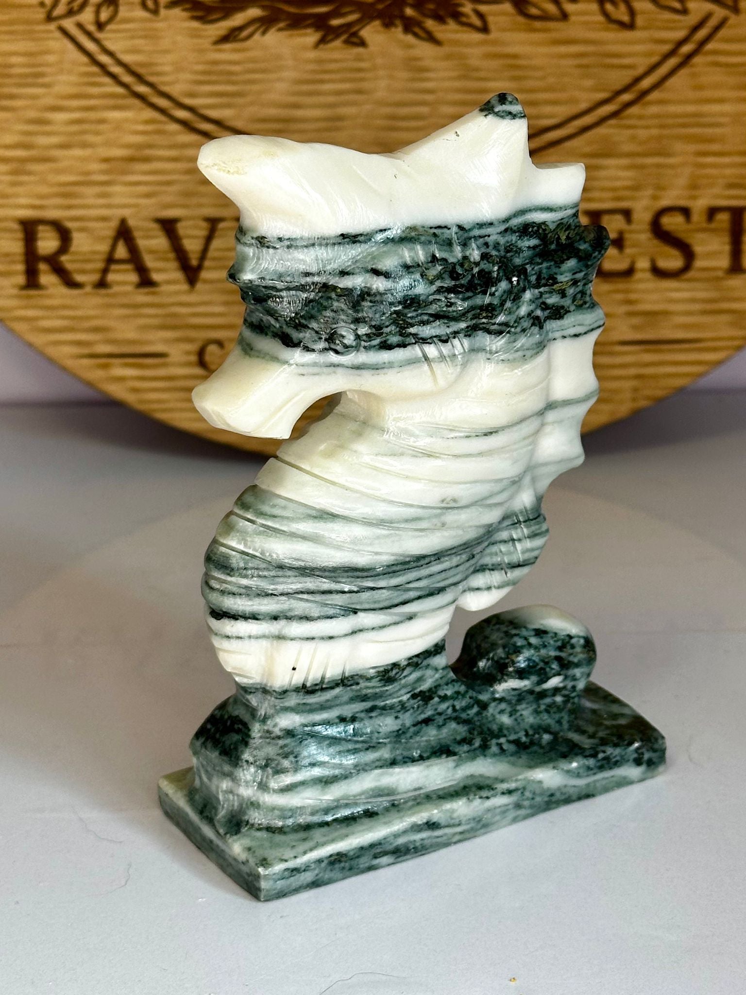 Grey Vein Jasper Seahorse