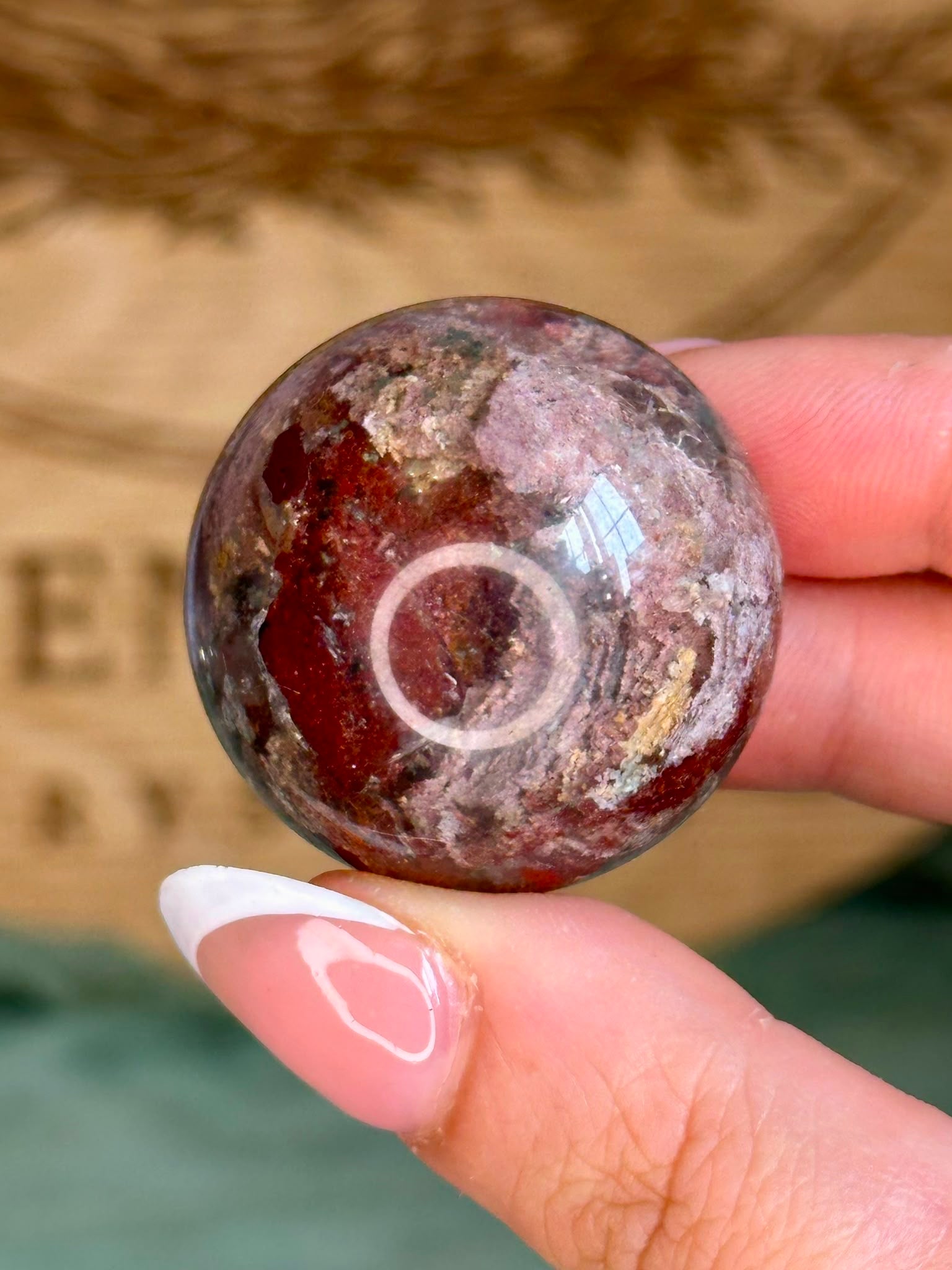 High Quality Red & Pink Garden Quartz Sphere