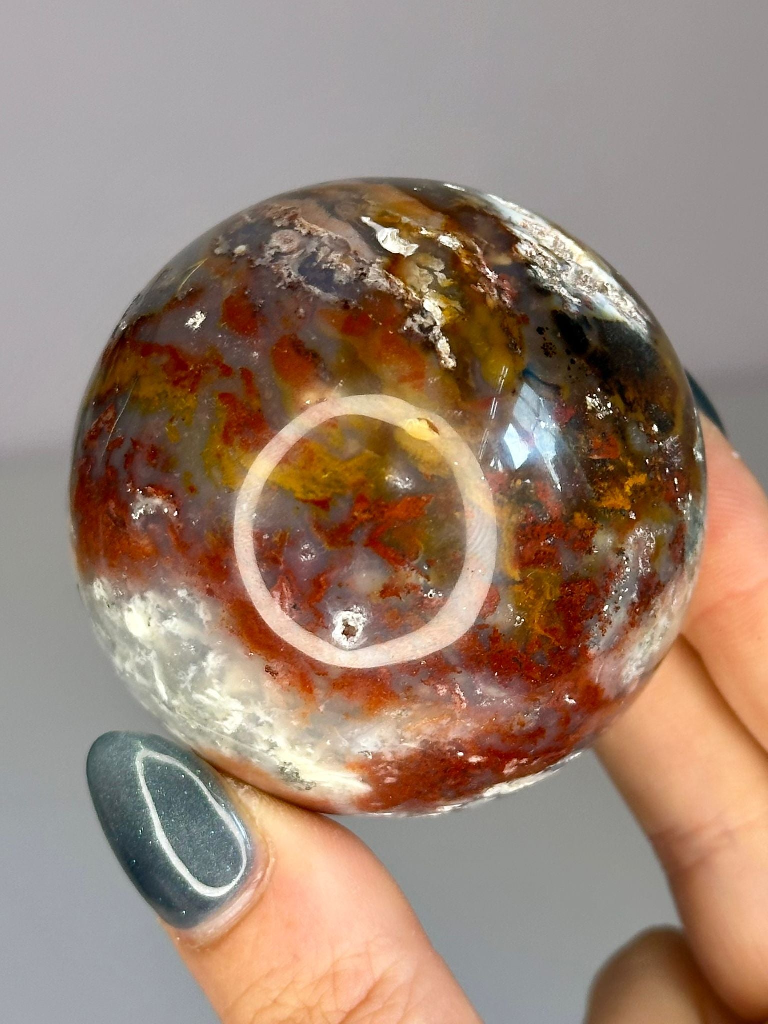 Scenic Plume Moss Agate Sphere