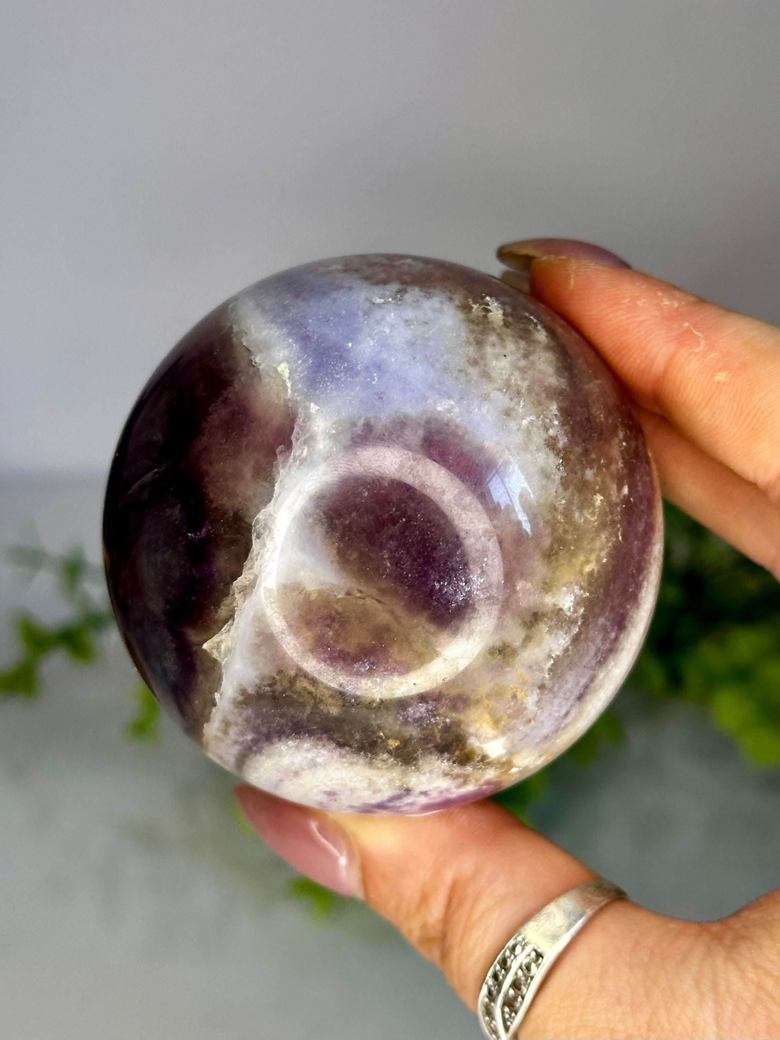Purple Silk Fluorite Sphere #2
