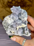 Natural Lavender Fluorite with Dogtooth Calcite specimen from Hunan, China.