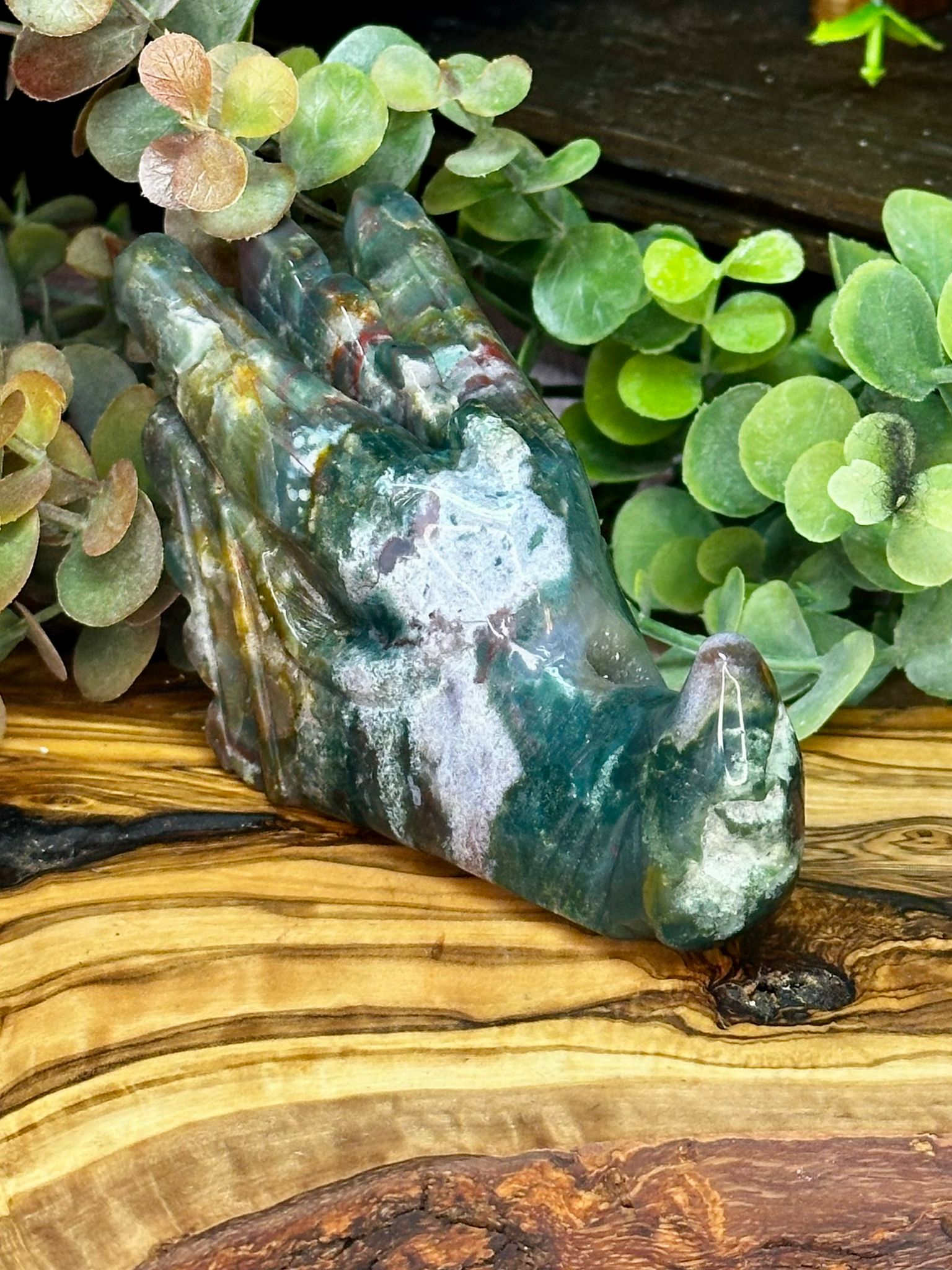 Druzy Ocean Jasper Dragon Head Carving