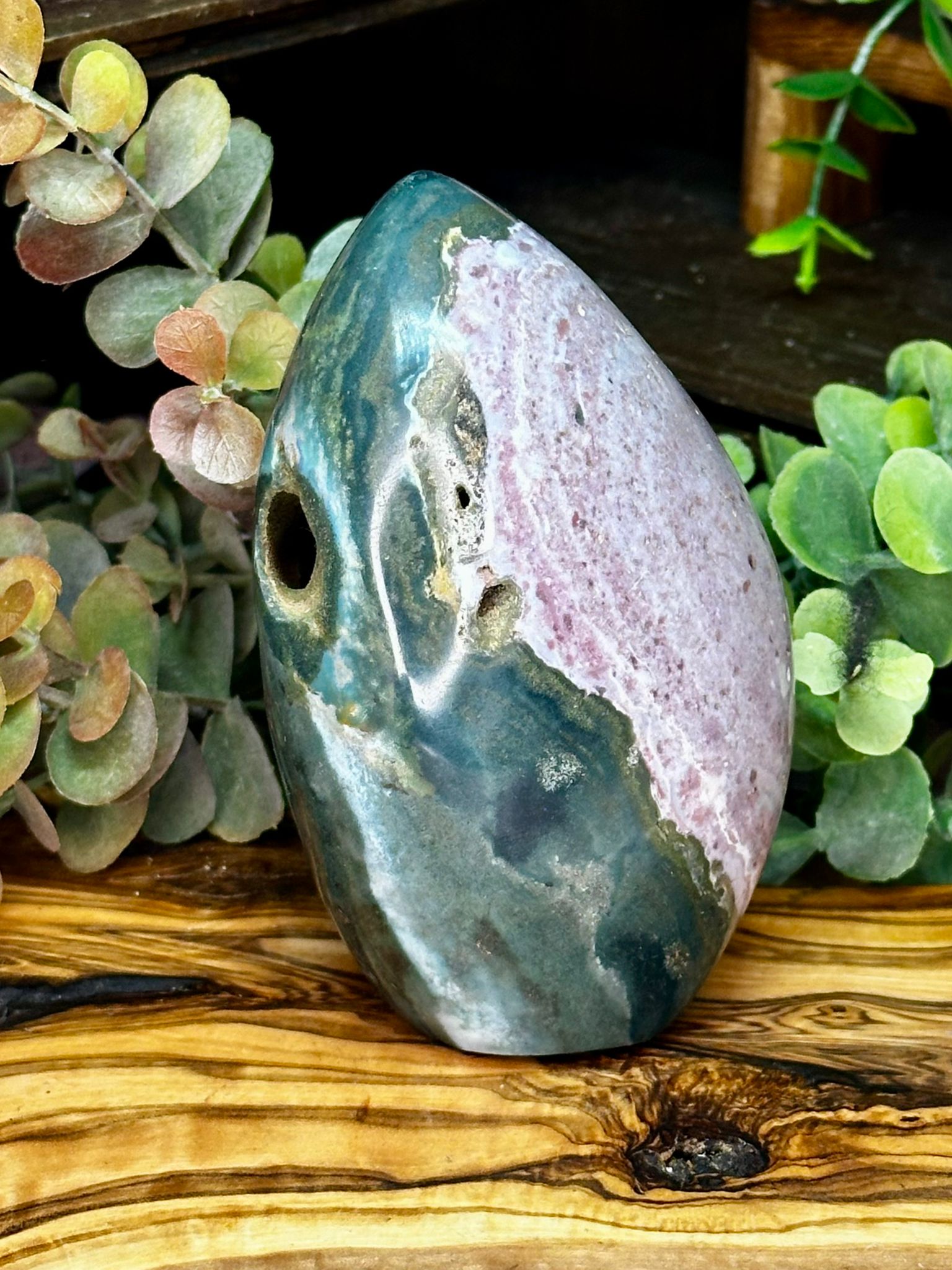 Large Pink & Blue Ocean Jasper Freeform