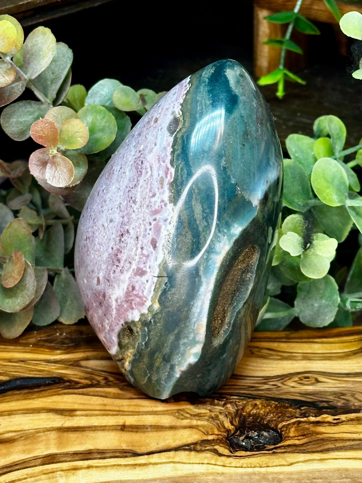 Large Pink & Blue Ocean Jasper Freeform