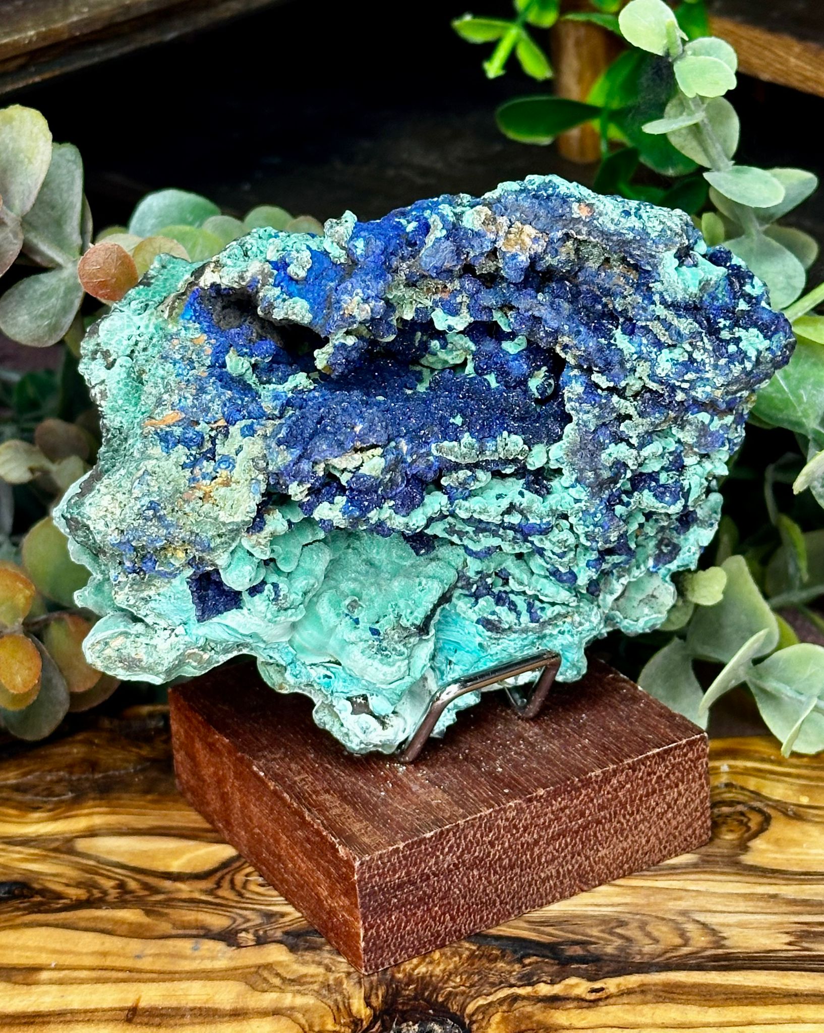 Large Azurite with Malachite