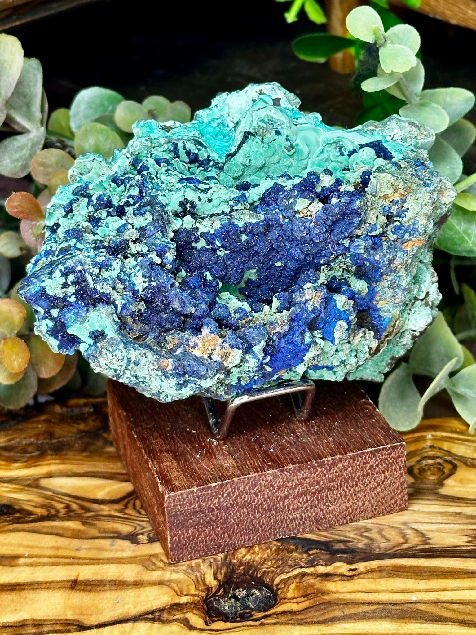 Large Azurite with Malachite