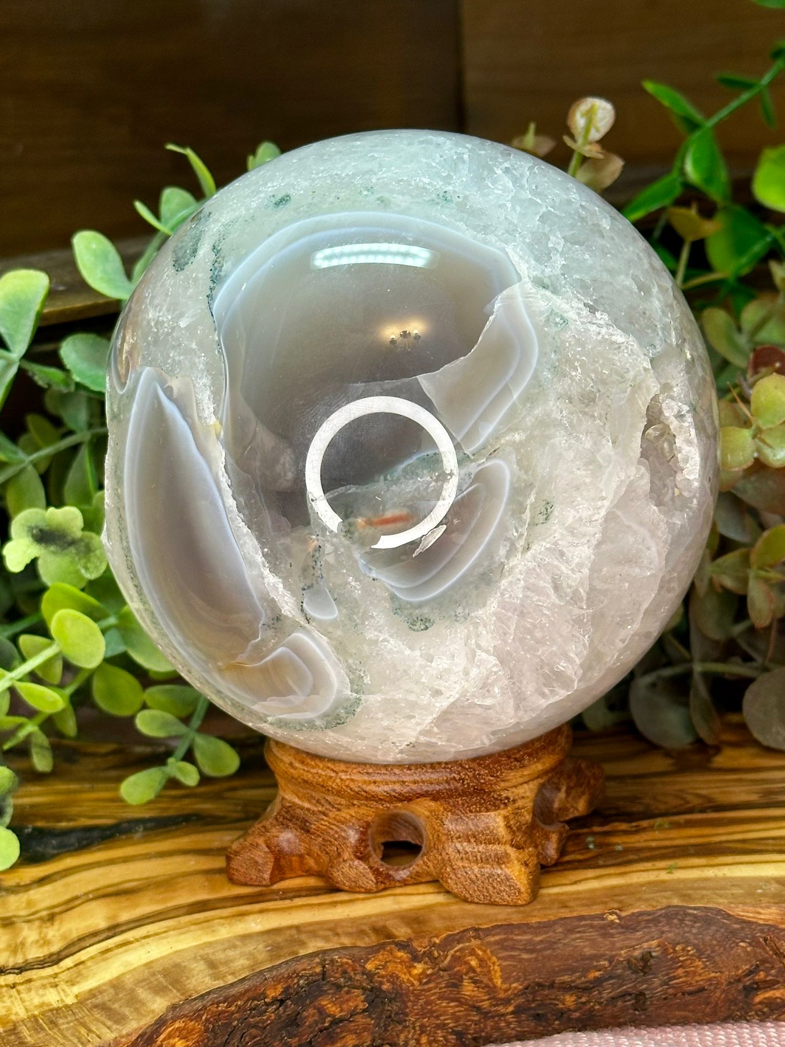 XL Druzy Agate & Quartz Sphere