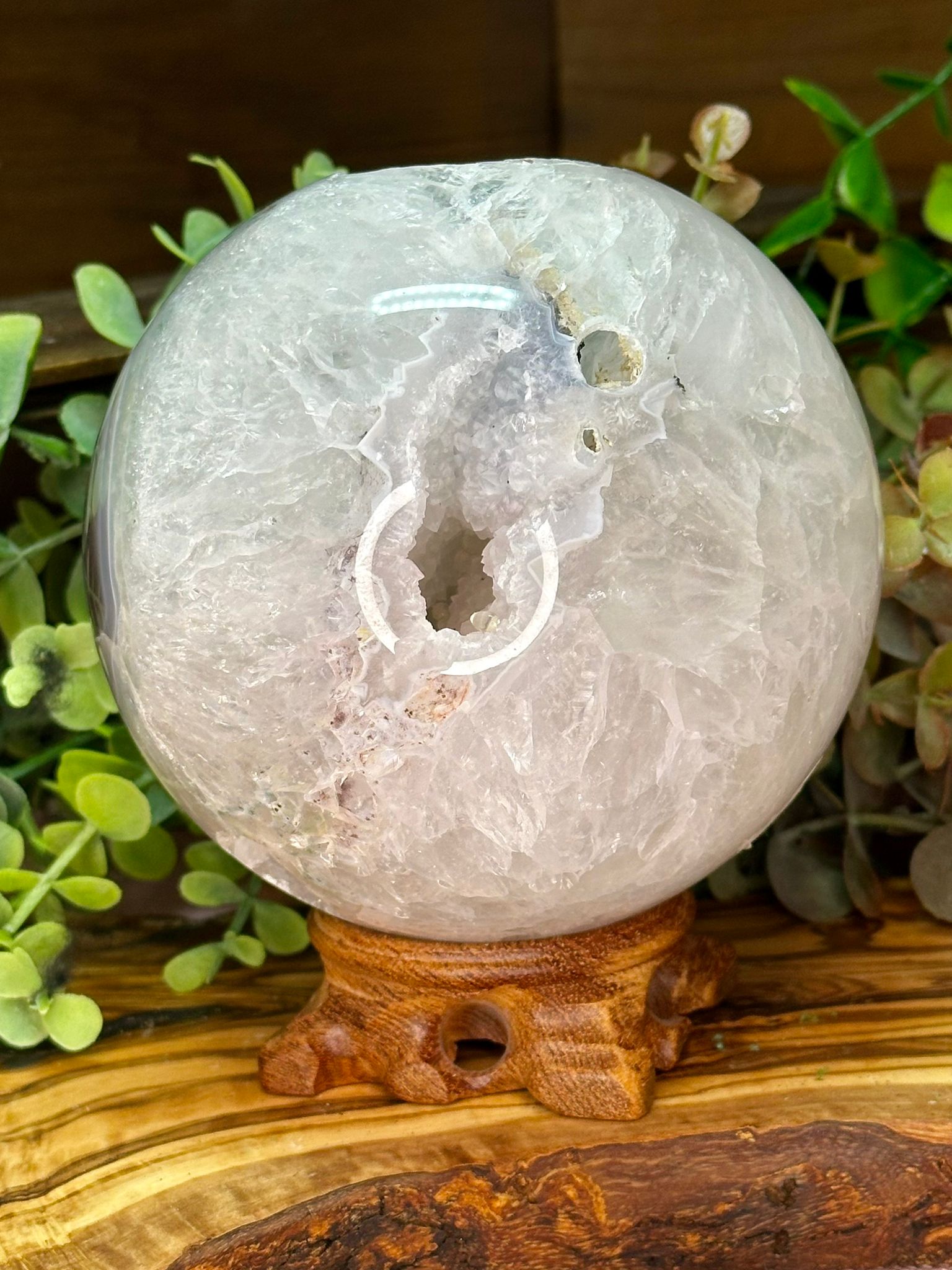 XL Druzy Agate & Quartz Sphere