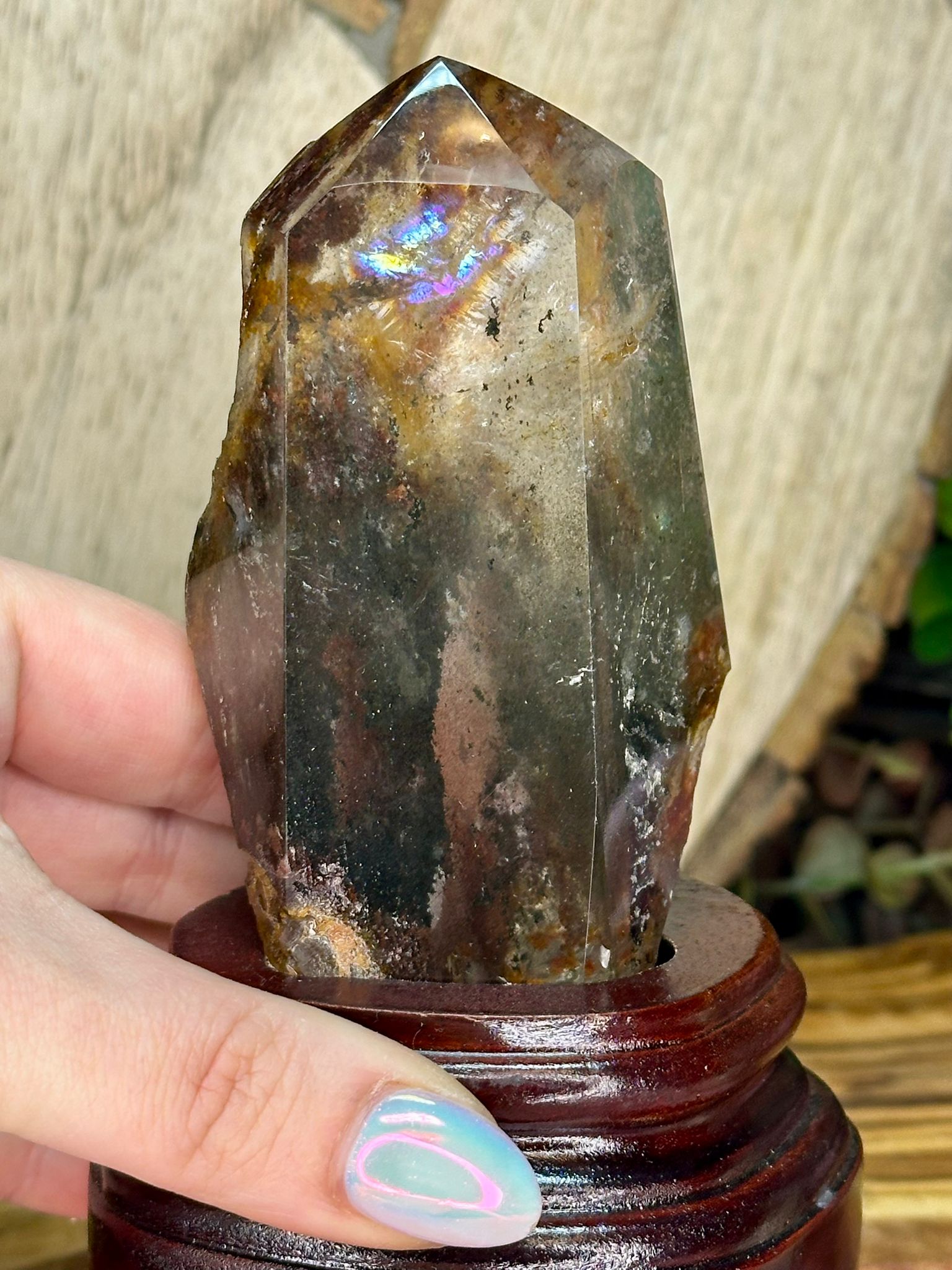 Garden Quartz Point on Stand