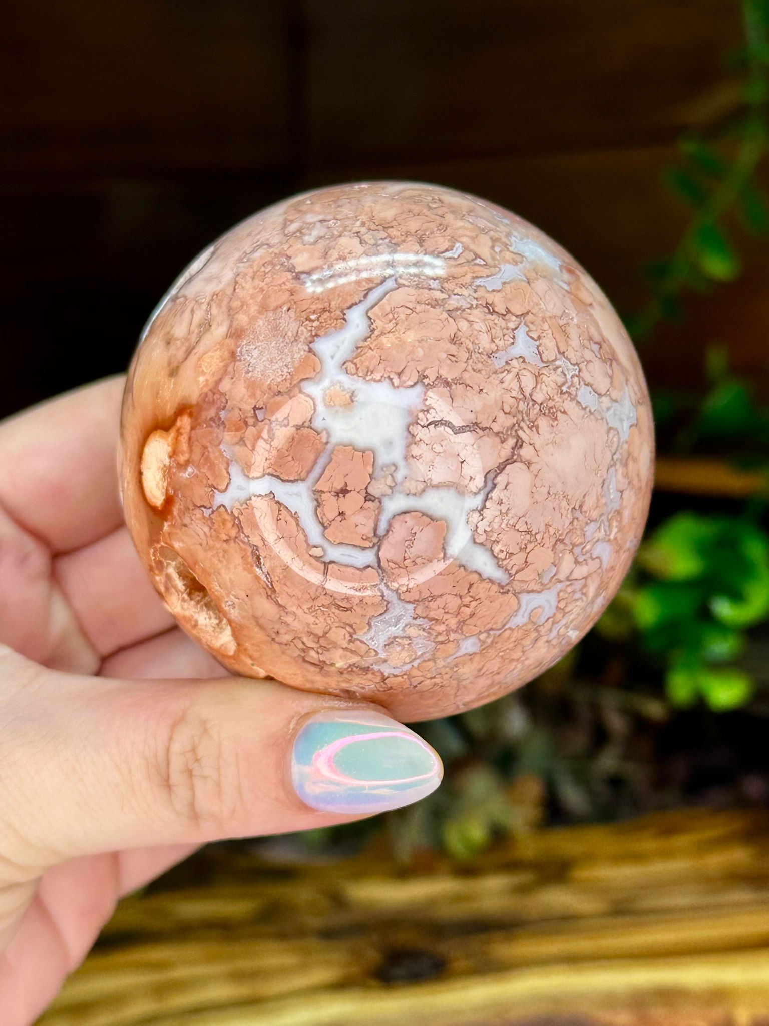 Pink Agate Druzy Sphere
