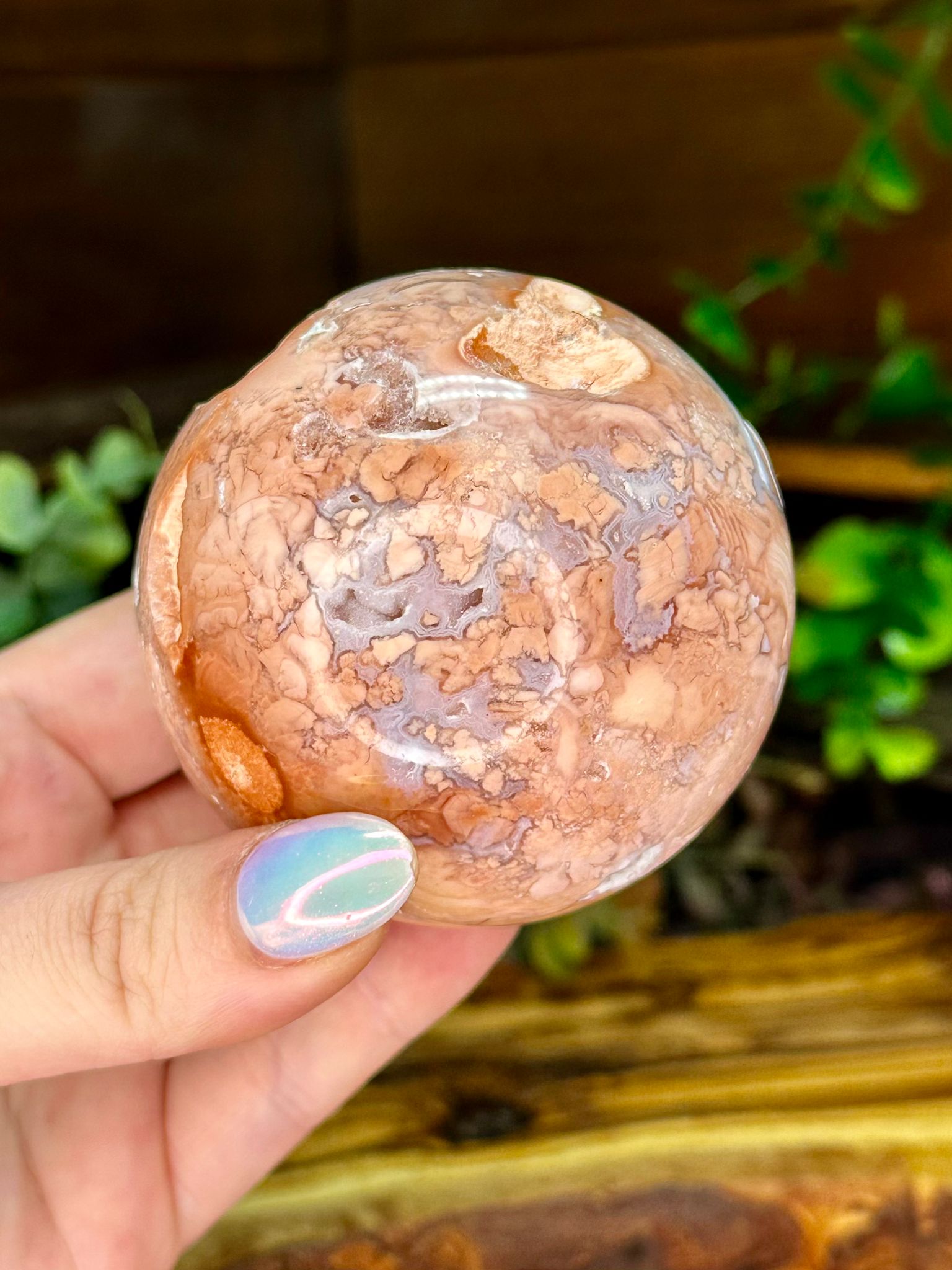 Pink Agate Druzy Sphere