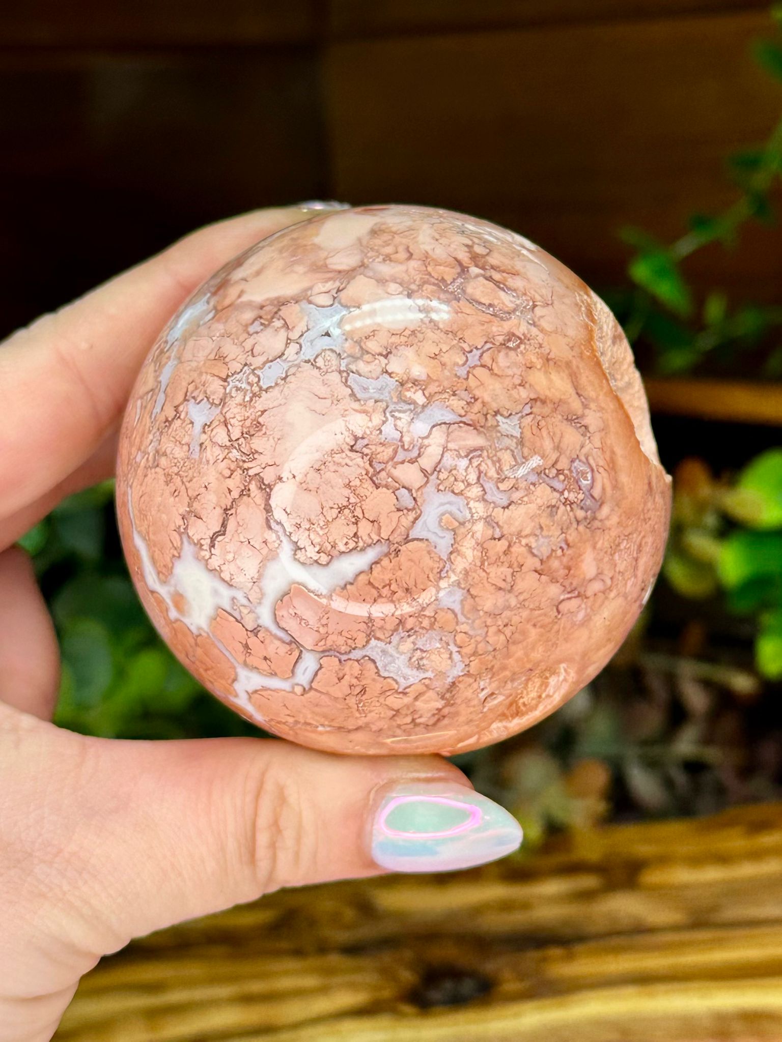 Pink Agate Druzy Sphere