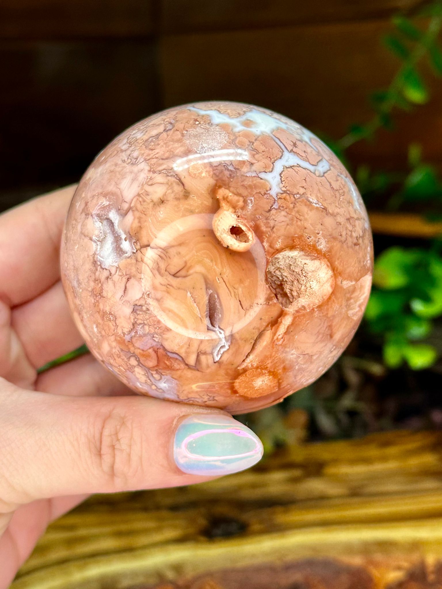 Pink Agate Druzy Sphere