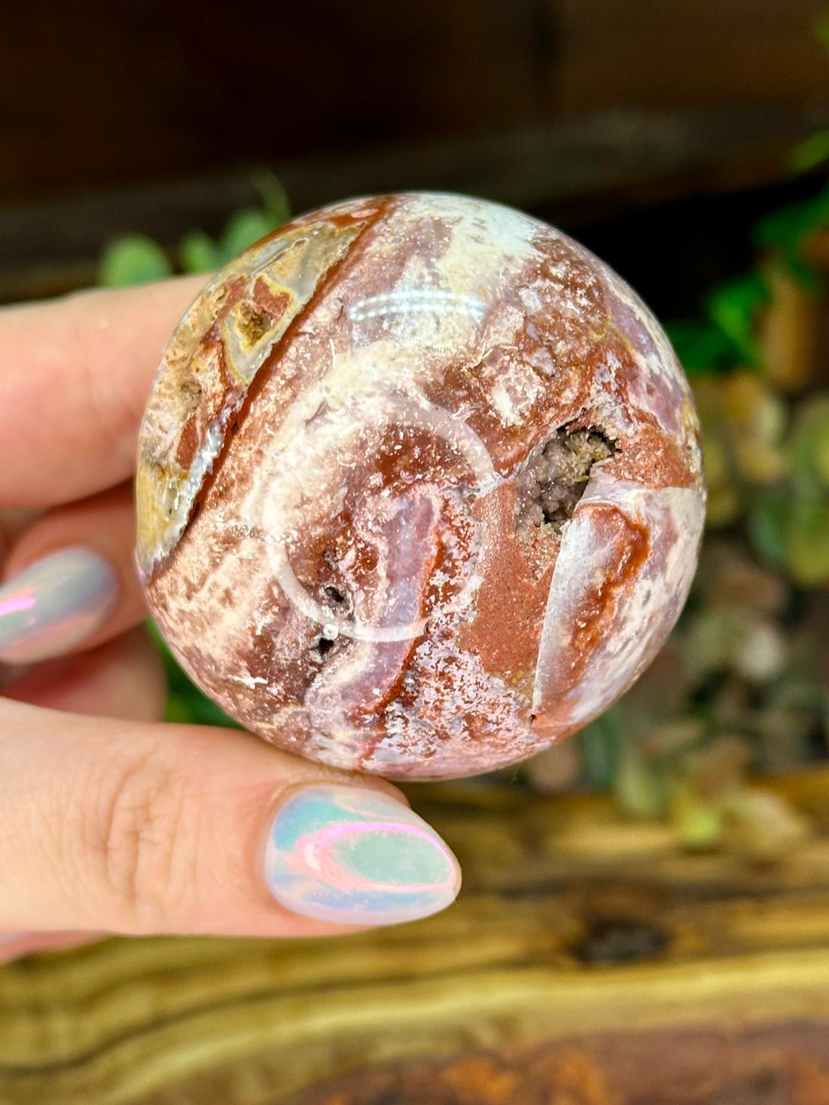 Mexican Lace Agate Druzy Sphere