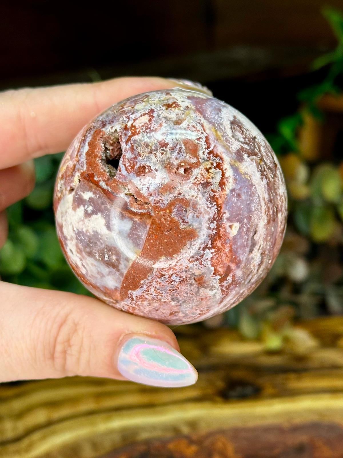 Mexican Lace Agate Druzy Sphere