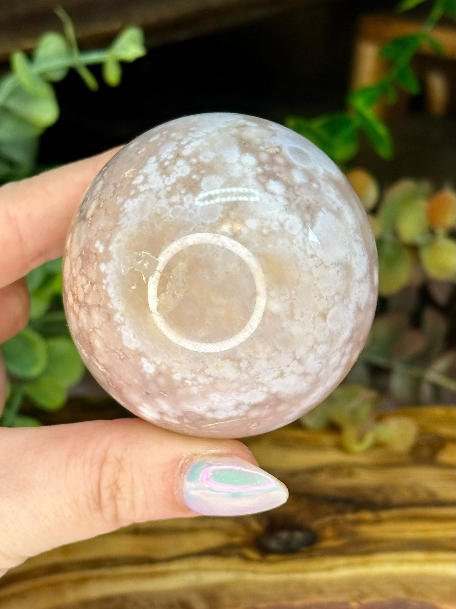 Pink Amethyst Flower Agate Druzy Sphere