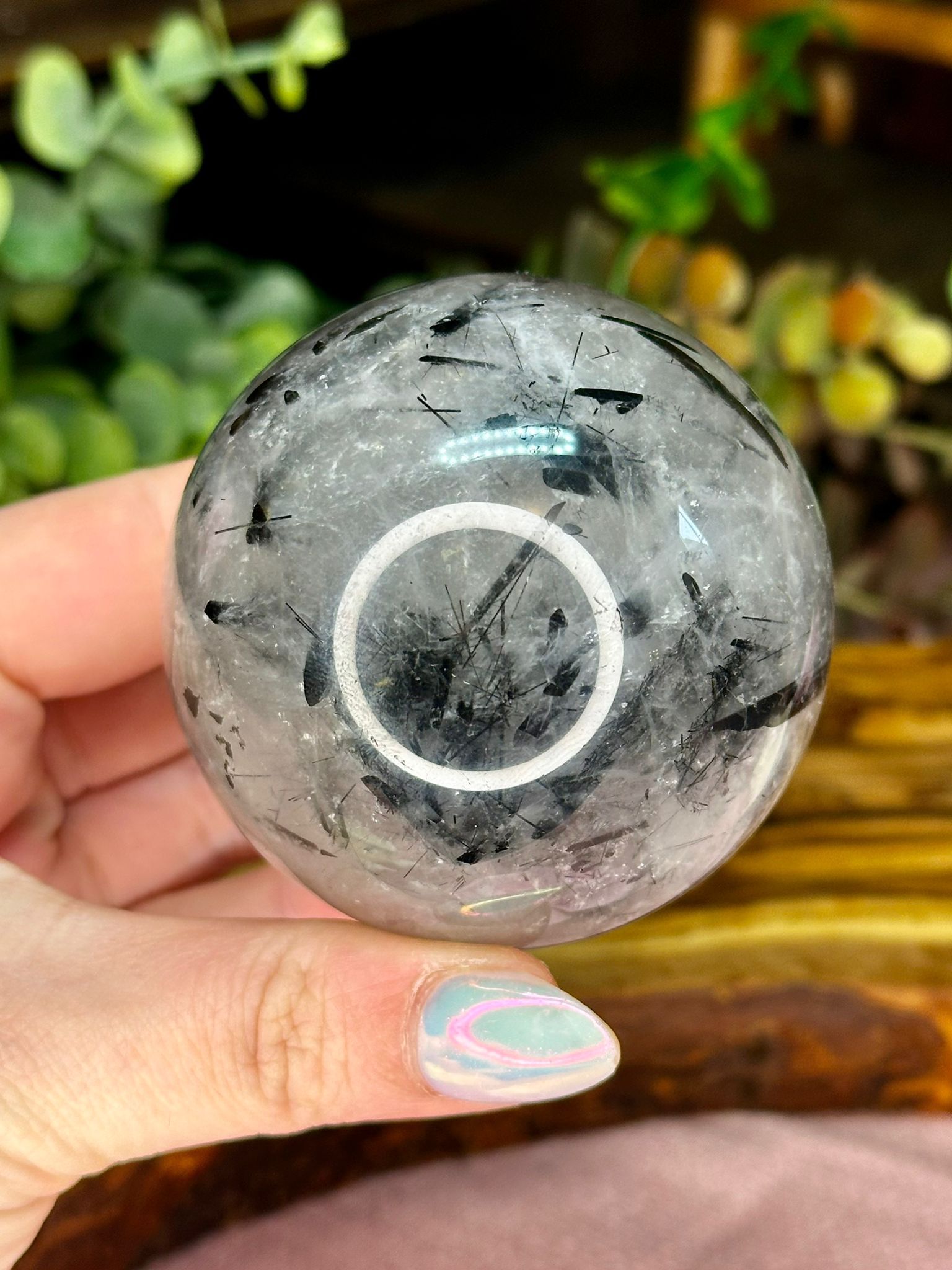 Black Tourmaline In Quartz Sphere 6.2cm