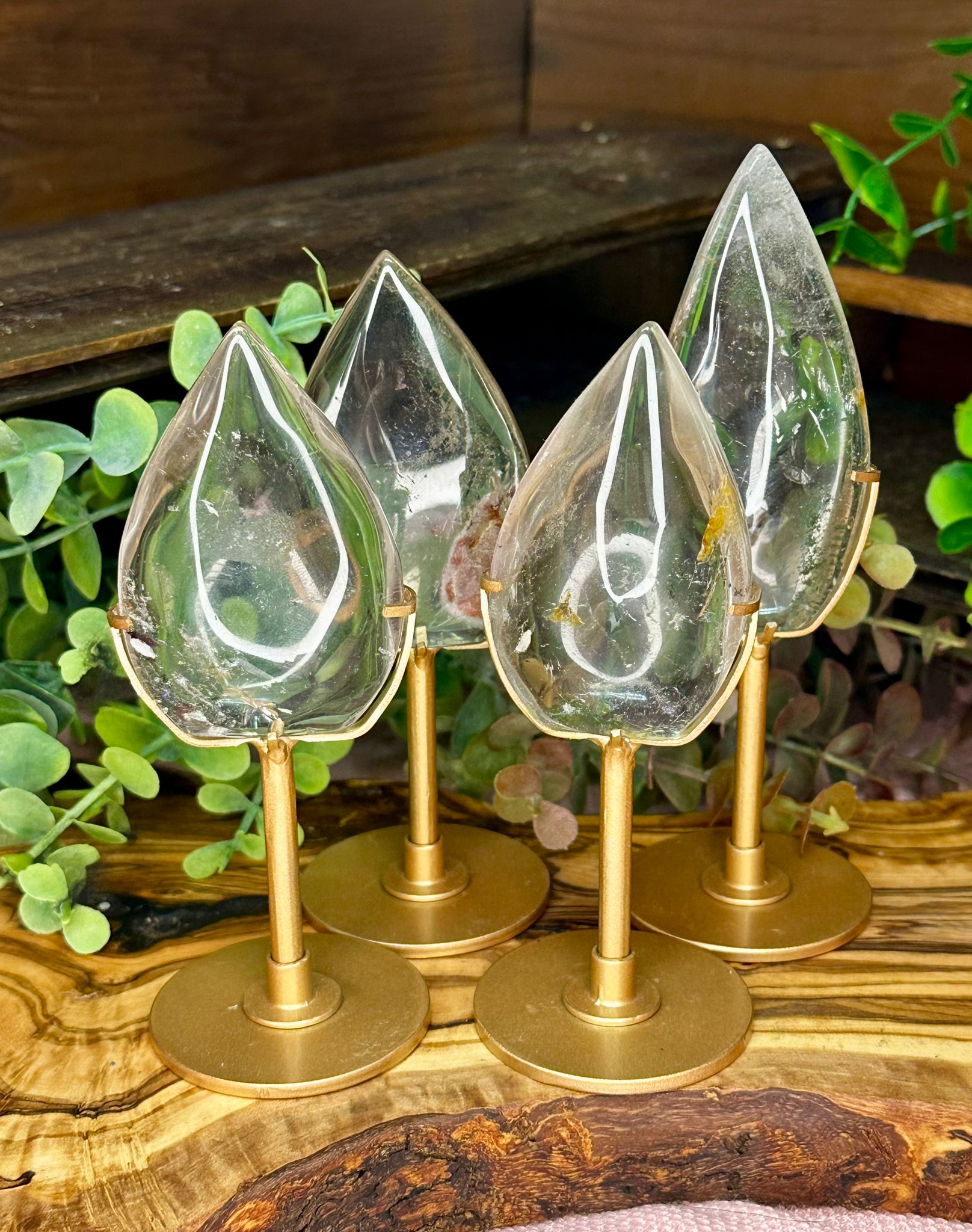 Clear Quartz Teardrop with Garden Quartz Inclusions - Choose Your Crystal