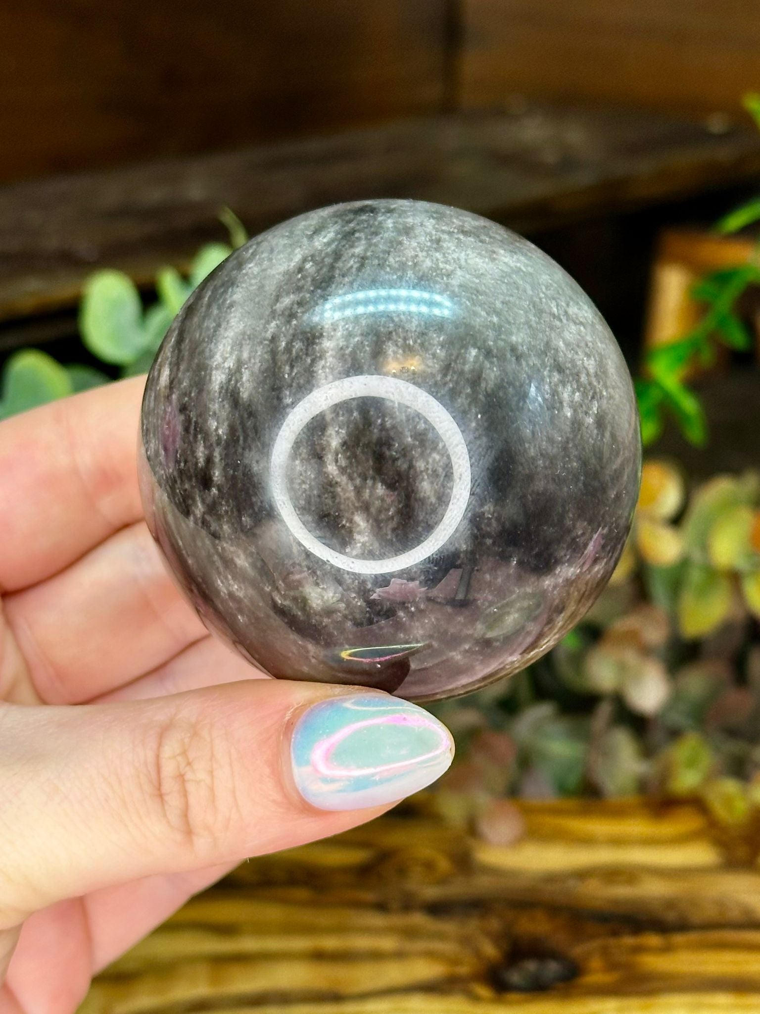 Silver Sheen Obsidian Sphere