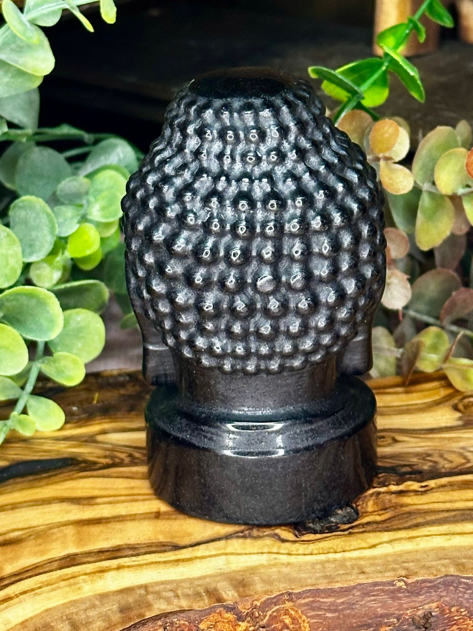 Black Obsidian Buddha Head