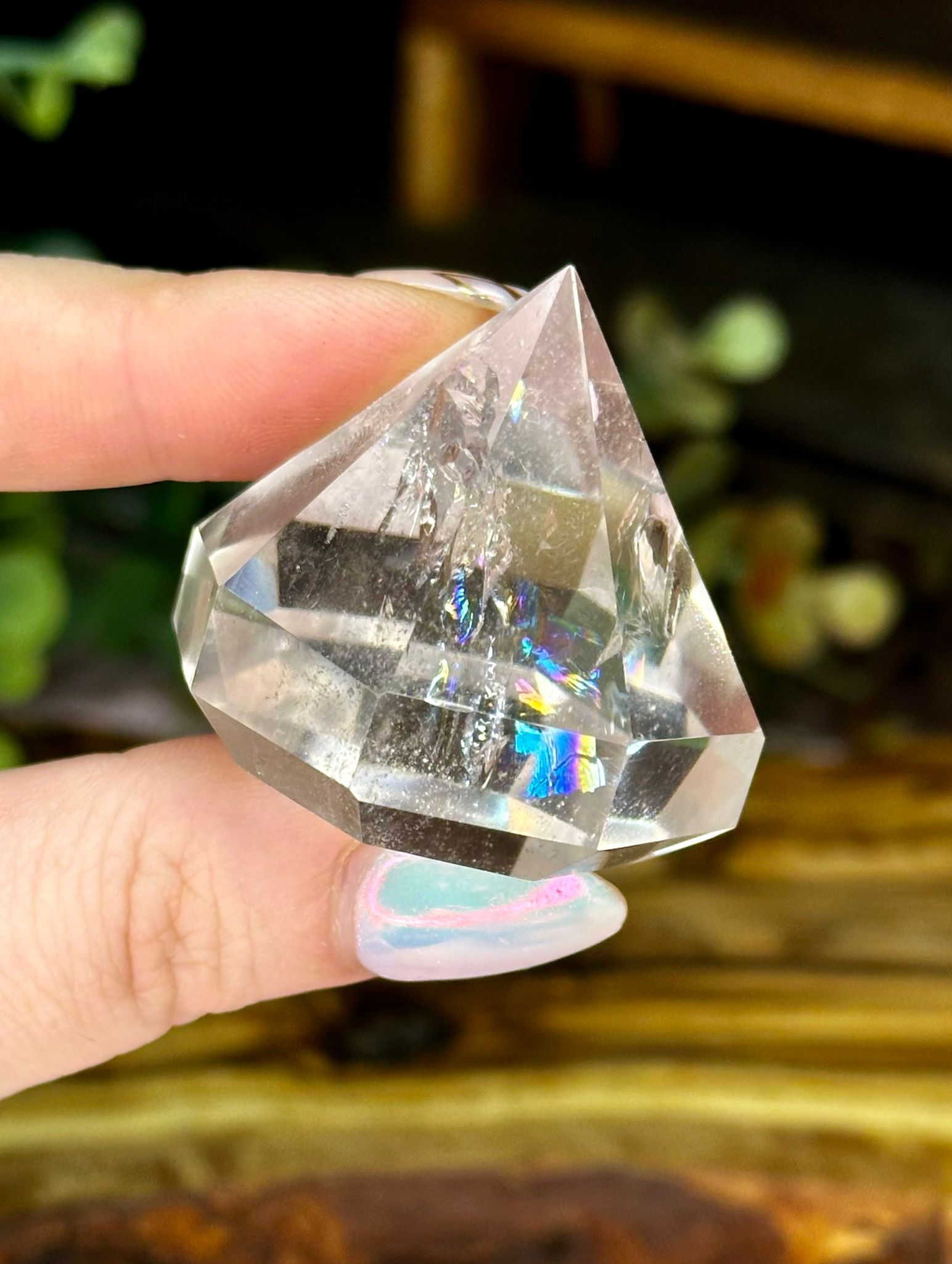 Clear Quartz Diamond Carving #1