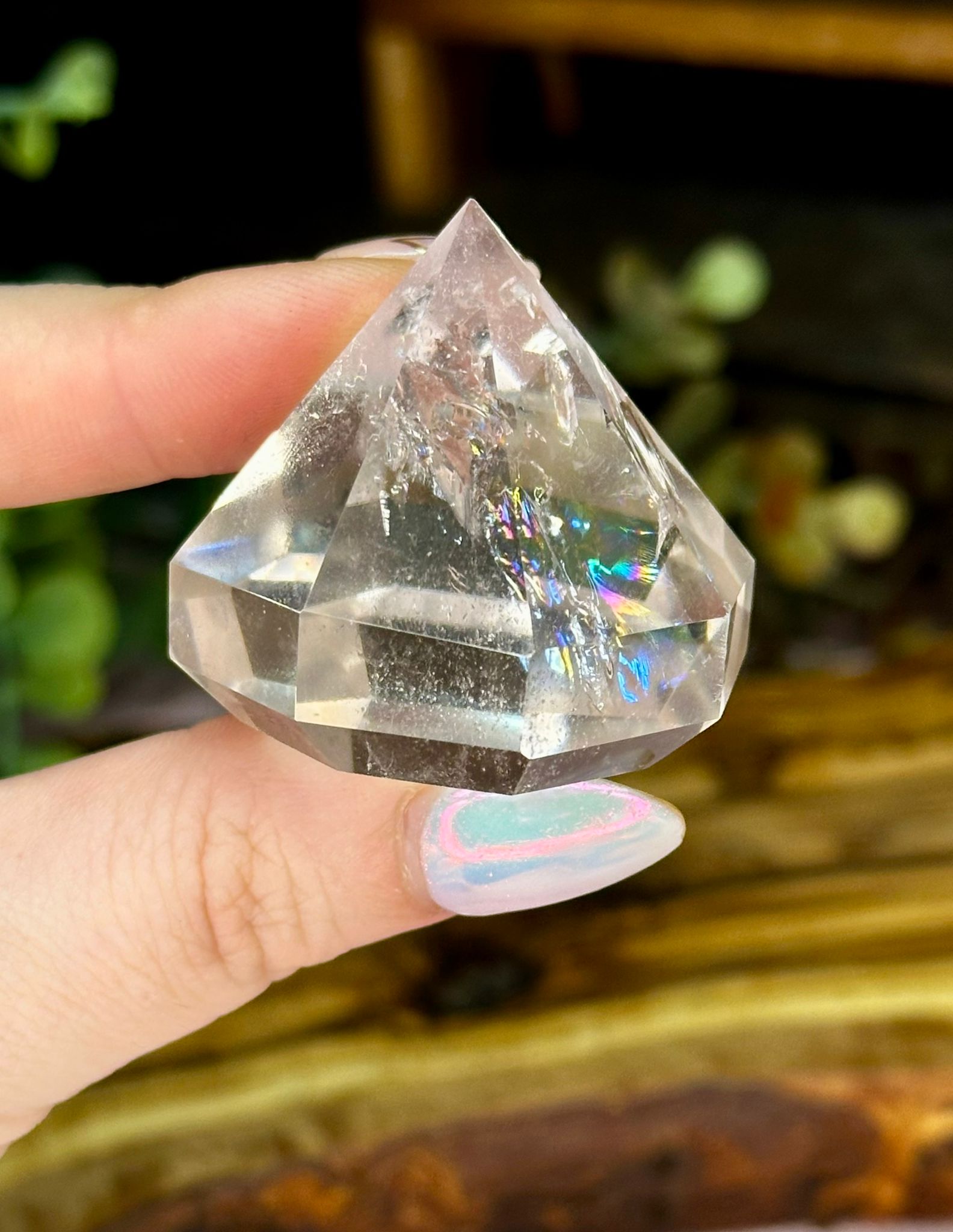 Clear Quartz Diamond Carving #1