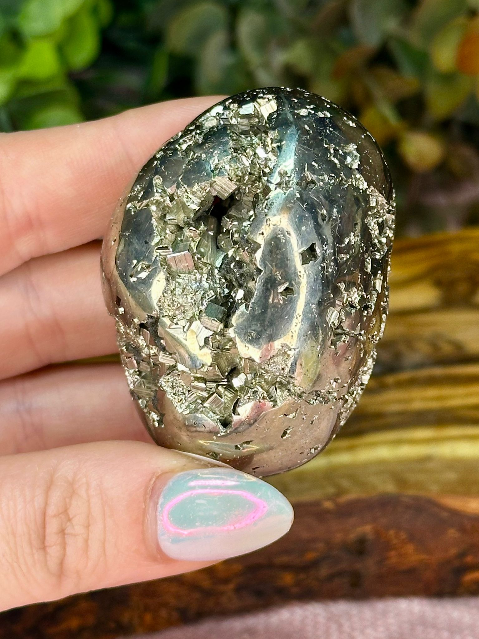 Peruvian Pyrite Freeform with Druzy Crystals #1