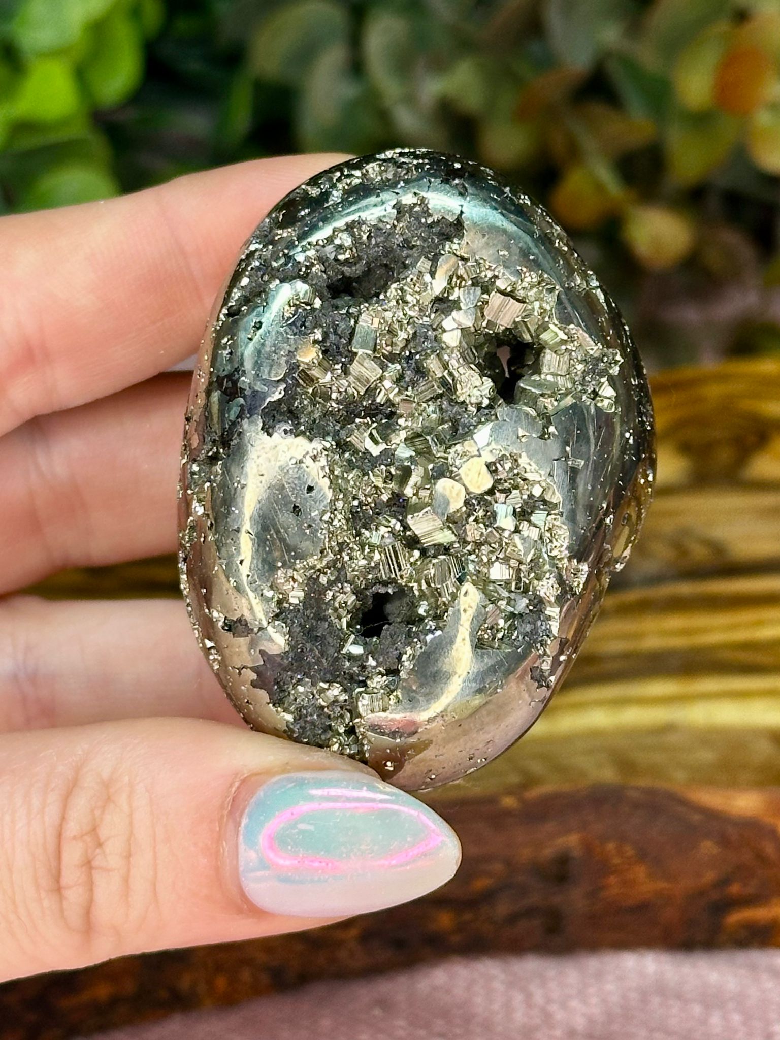 Peruvian Pyrite Freeform with Druzy Crystals #1