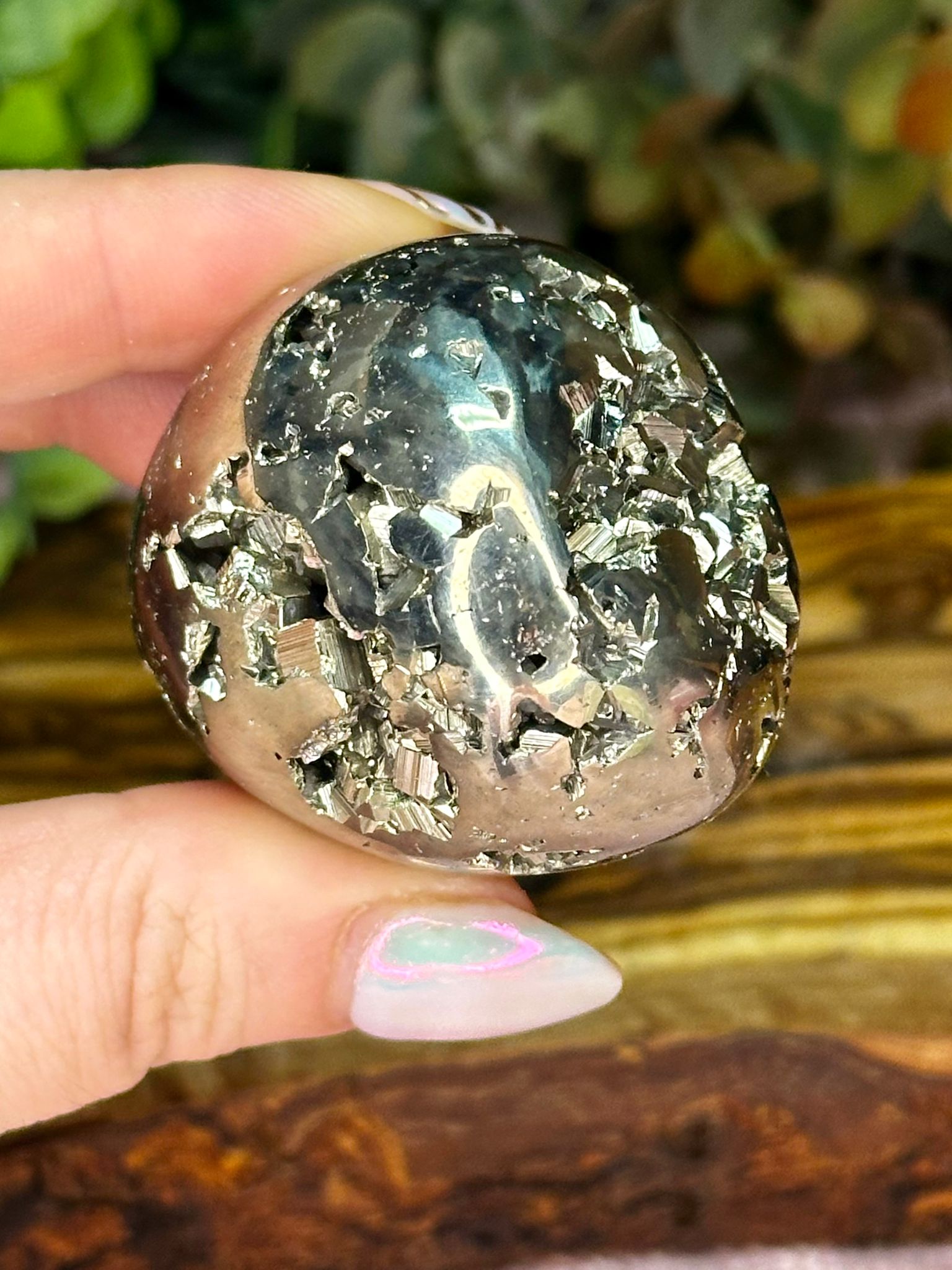 Peruvian Pyrite Freeform with Druzy Crystals #2