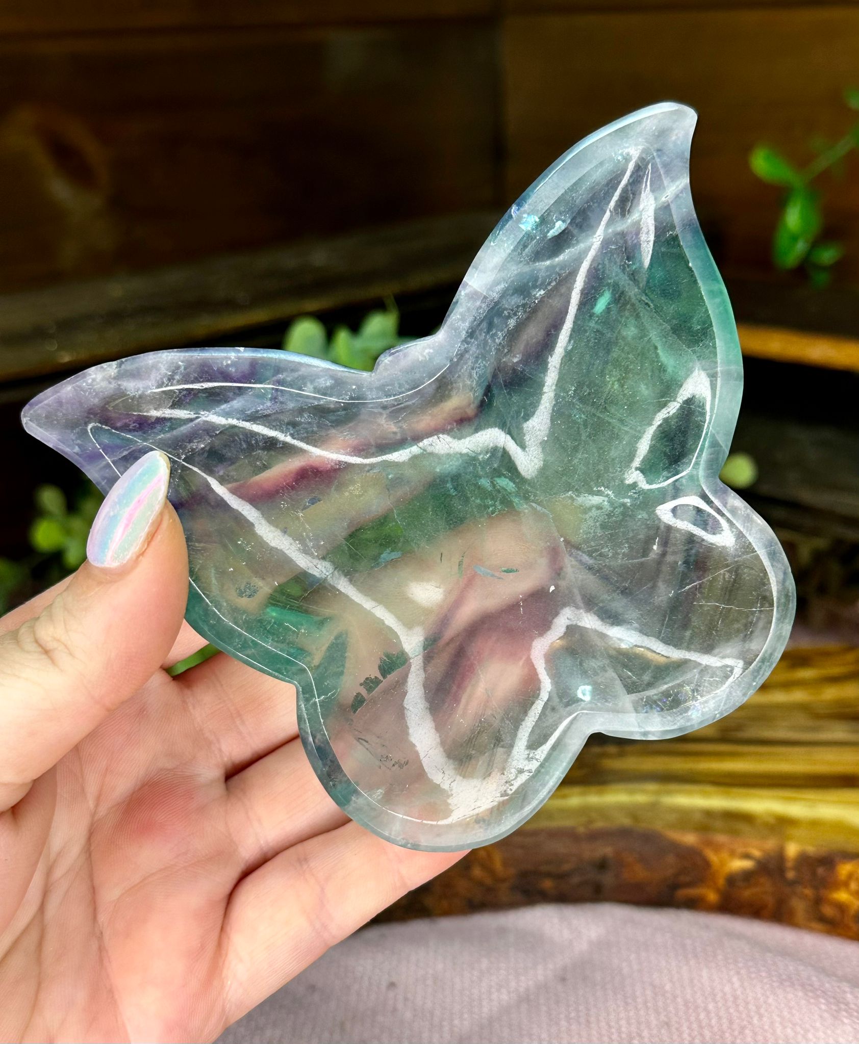 Rainbow Fluorite Butterfly Bowl