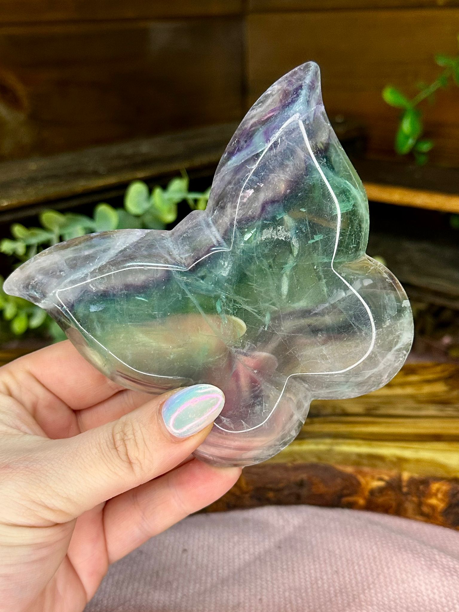 Rainbow Fluorite Butterfly Bowl