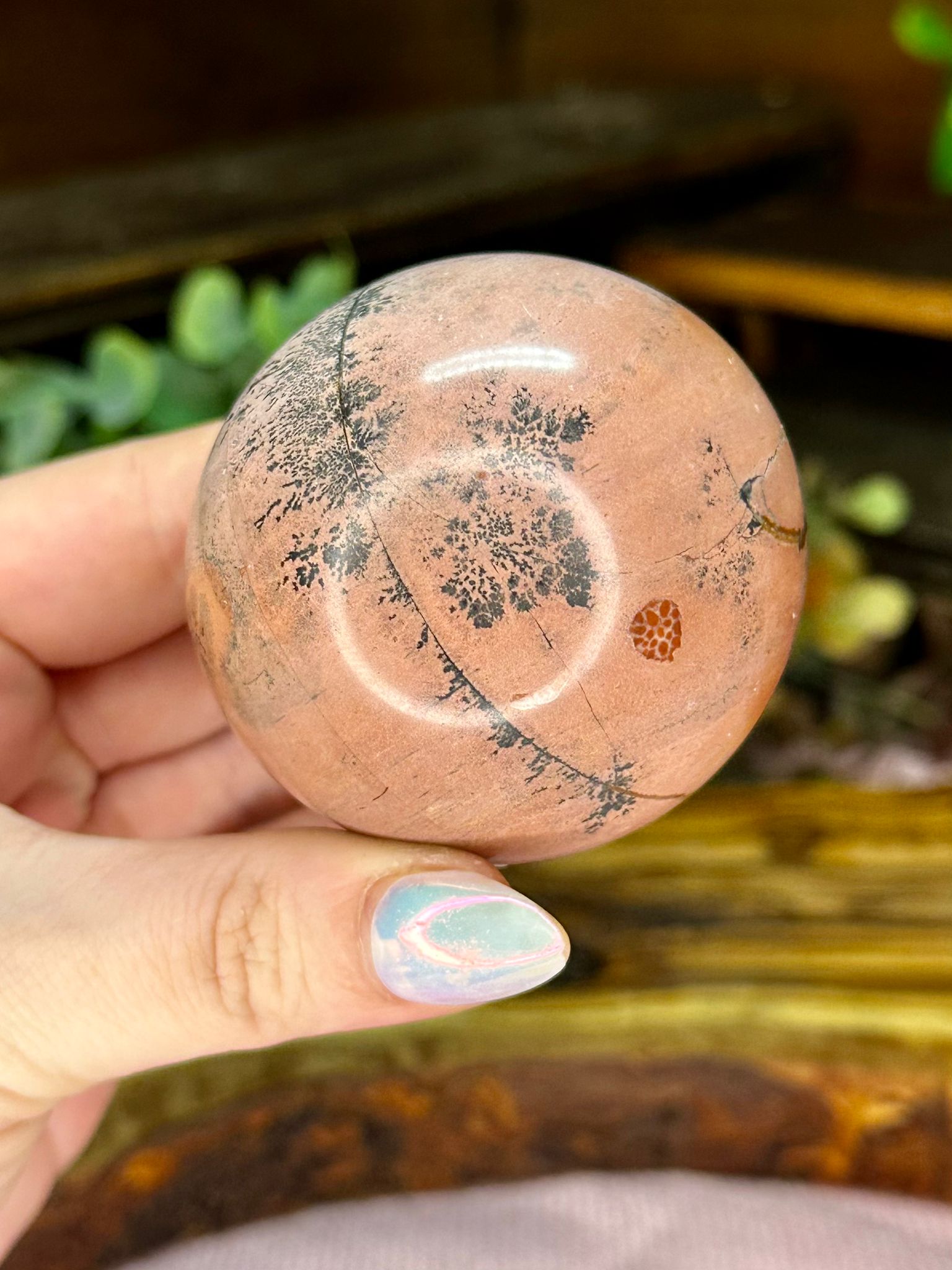 Coral Picture Jasper Sphere