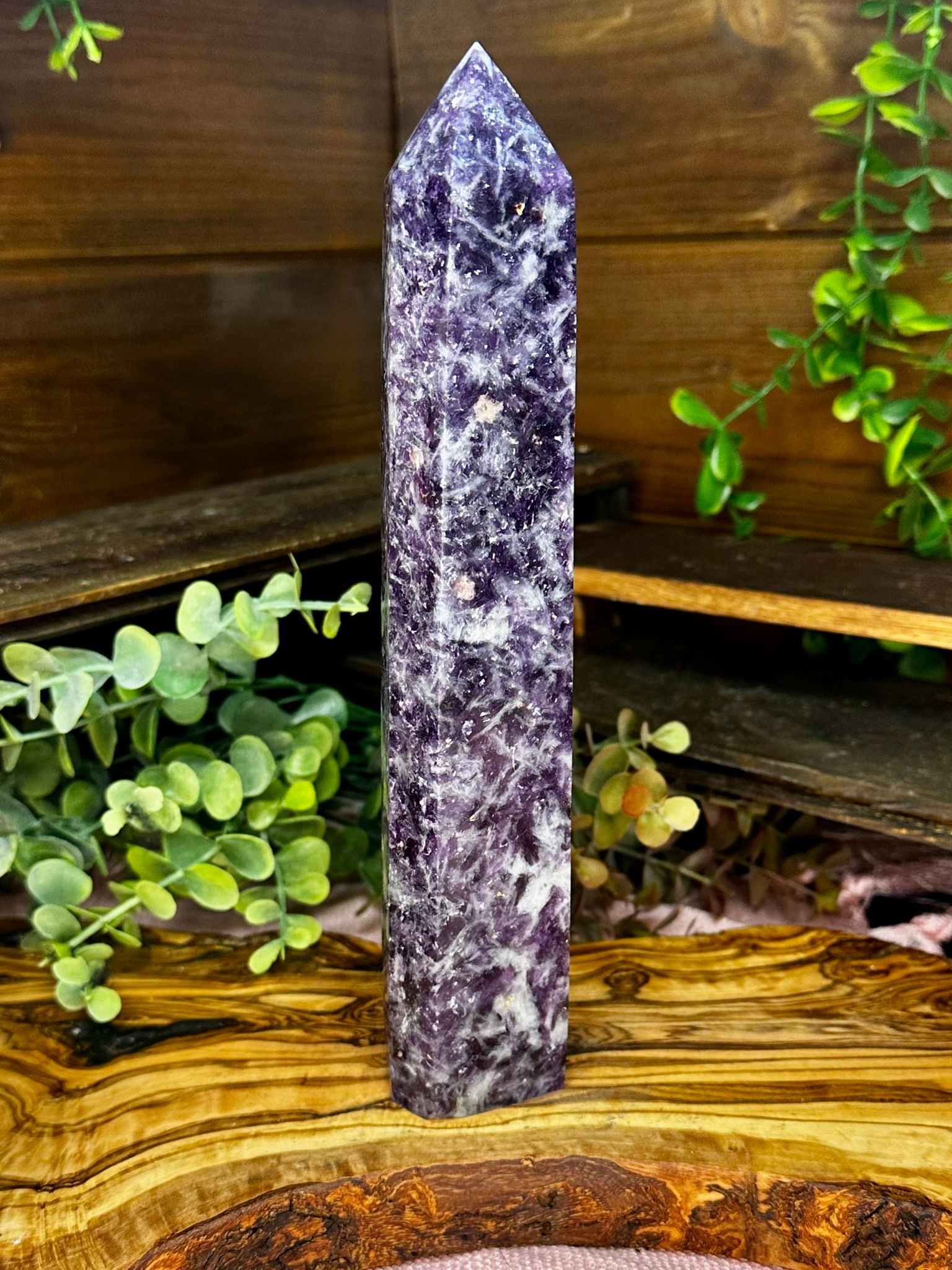 Large Lepidolite Tower