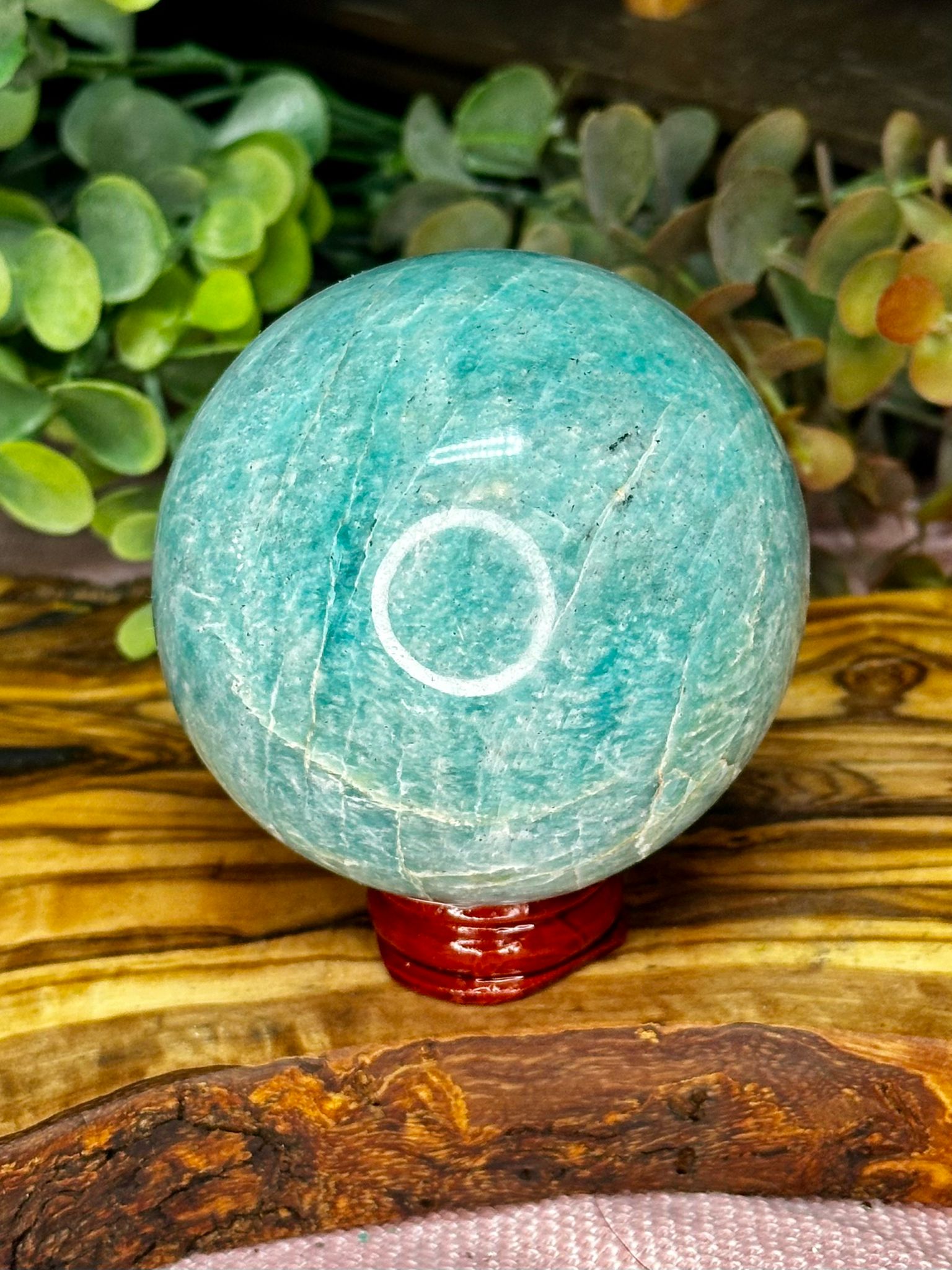 Amazonite Sphere with Silver Flash #1