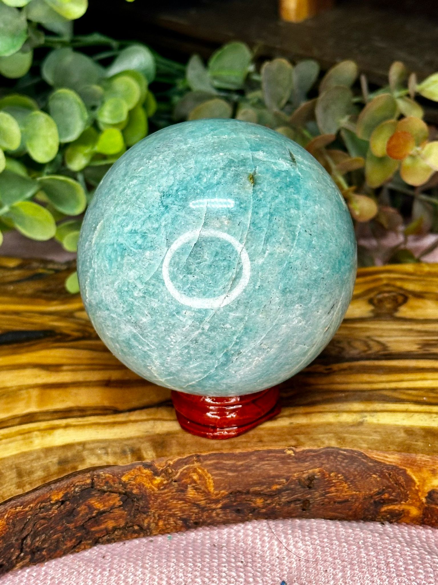 Amazonite Sphere with Silver Flash #1