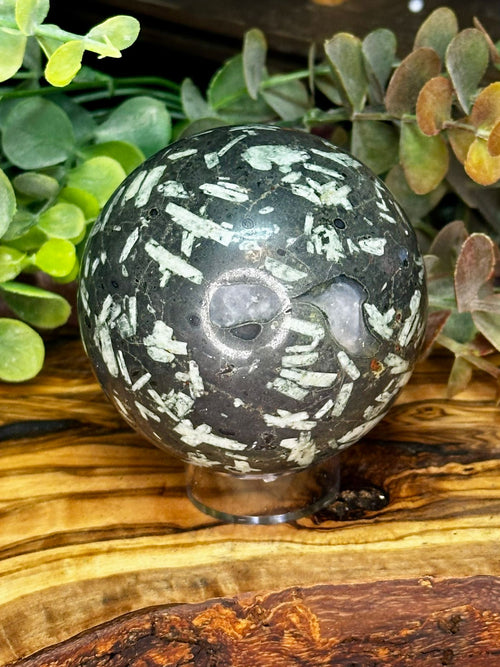 Chrysanthemum Stone Crystal Sphere